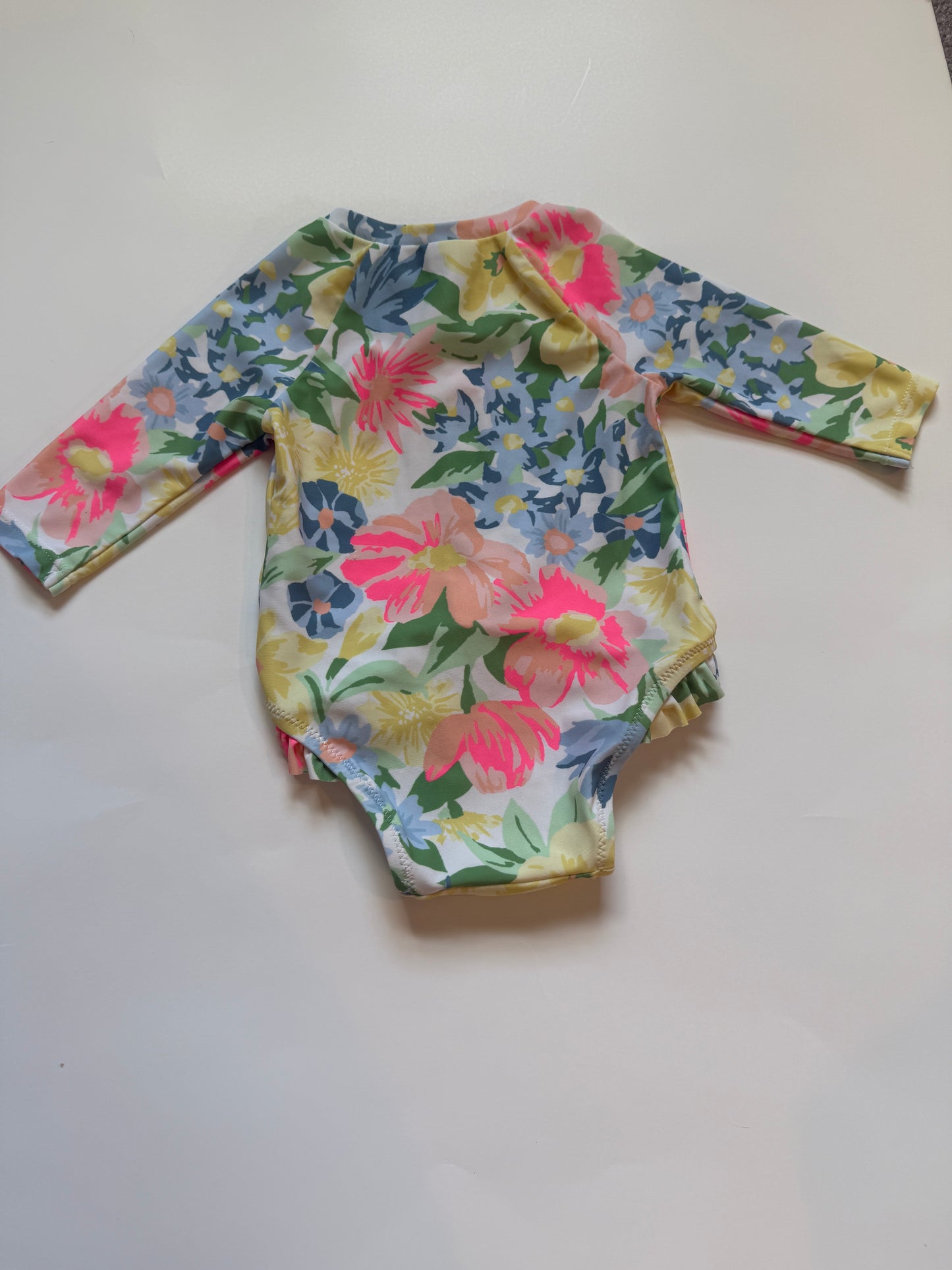 #116 Old Navy flower swimsuit girls 0-3 months