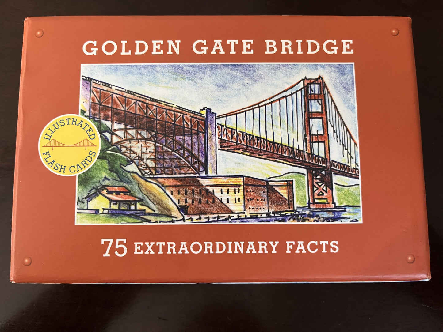 #124 EUC Golden Gate Bridge 75 Extraordinary Facts Illustrated Flash Cards in Box