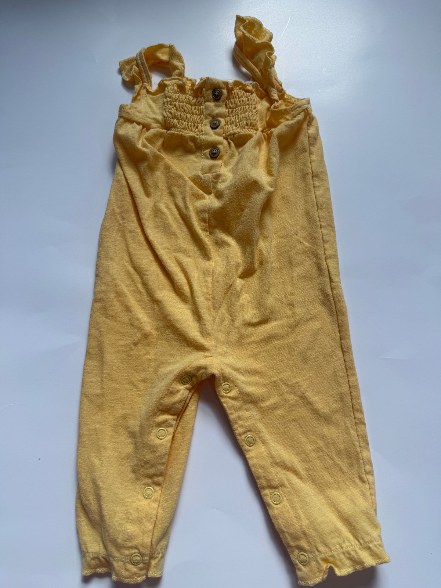 REDUCED #116 First Impressions yellow jump suit girls 6-9 months