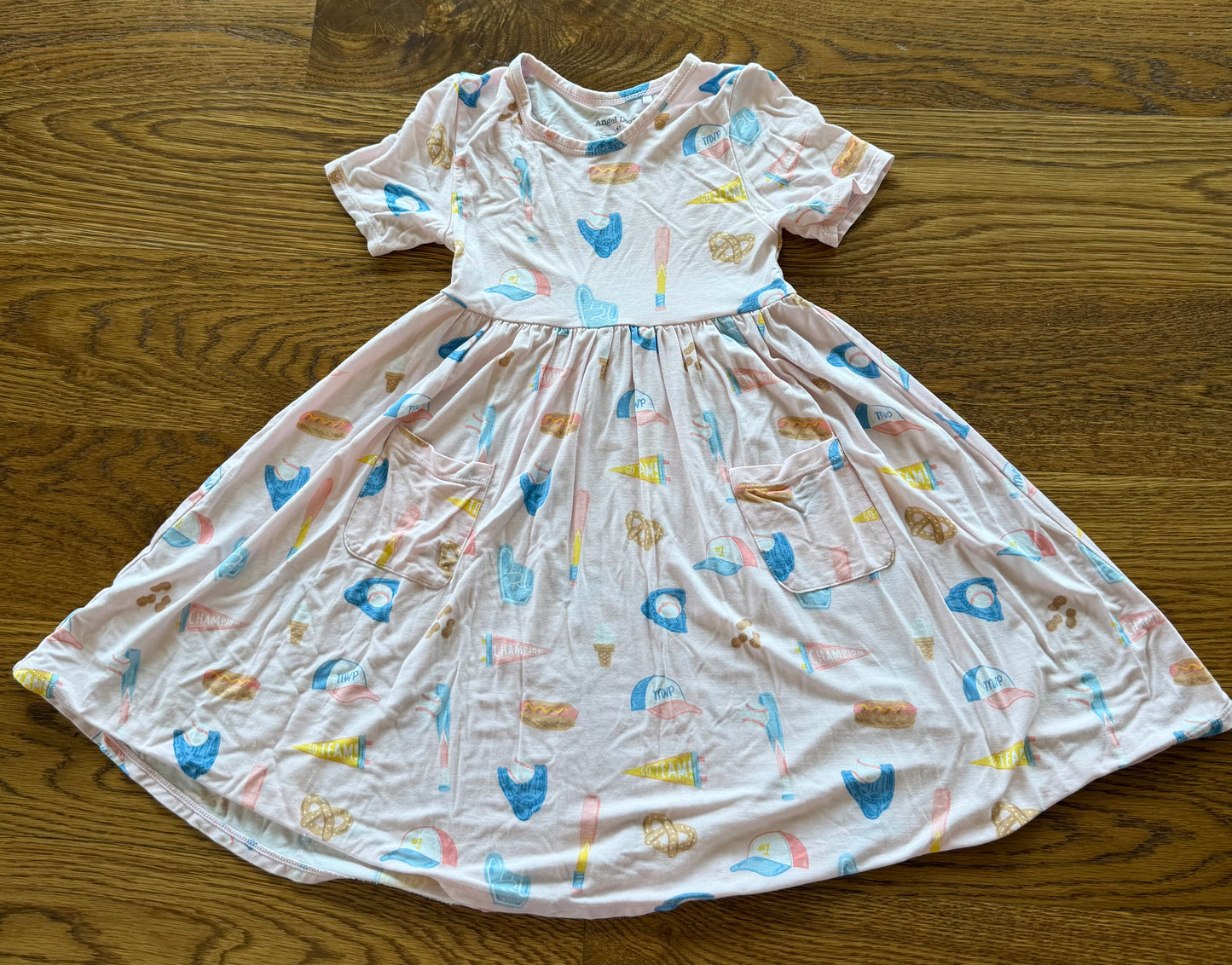 52 - Girls 4T Boutique Dress - Bamboo Baseball Dress - Super Soft