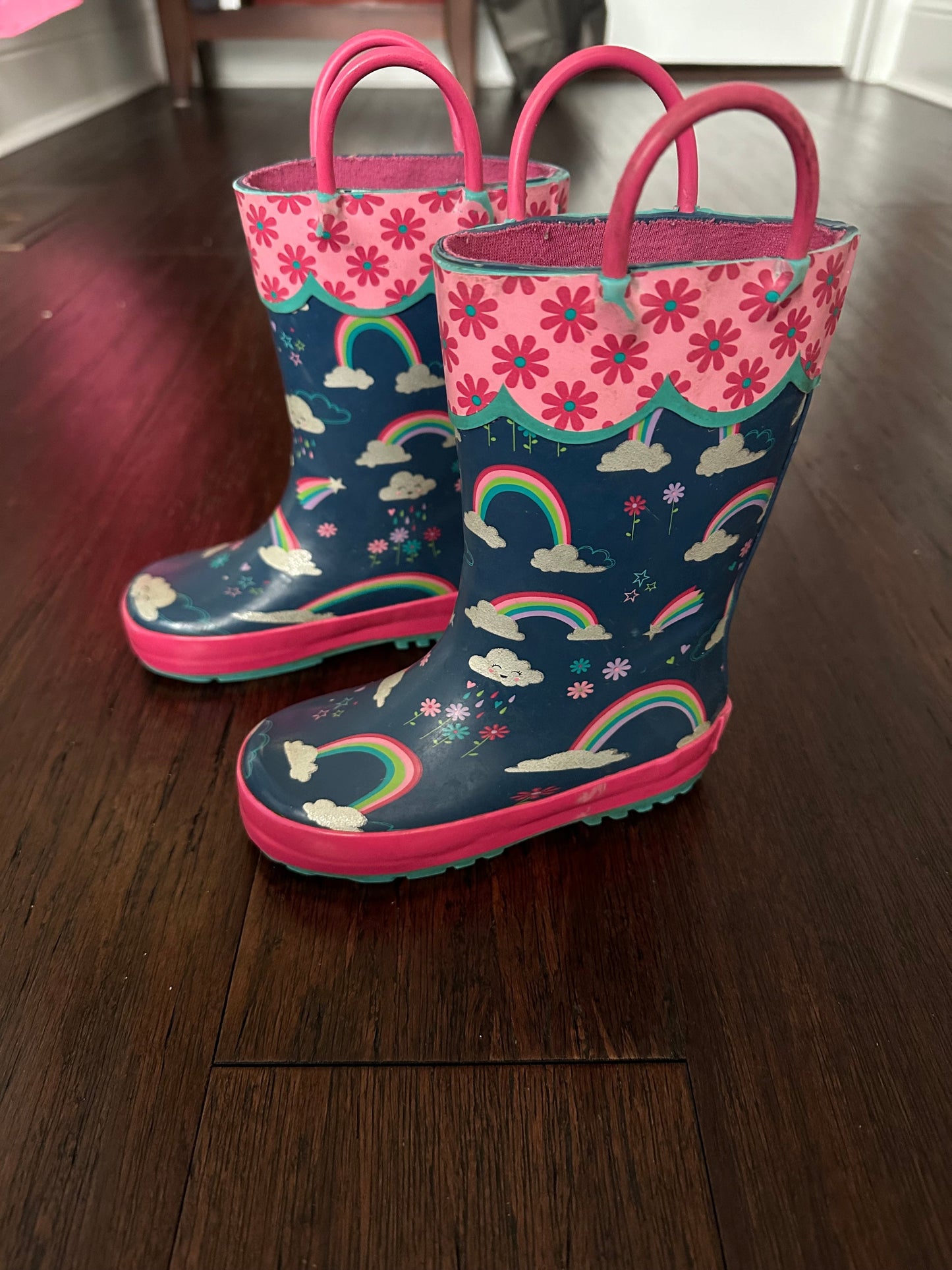 Seller 48, Stephen Joseph Rain Boots, Rainbow, Girls size 7 *REDUCED*