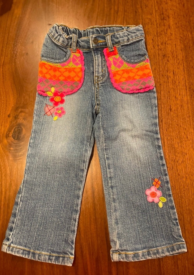 #177 Children's Place Embroidered Jeans Girls 3T