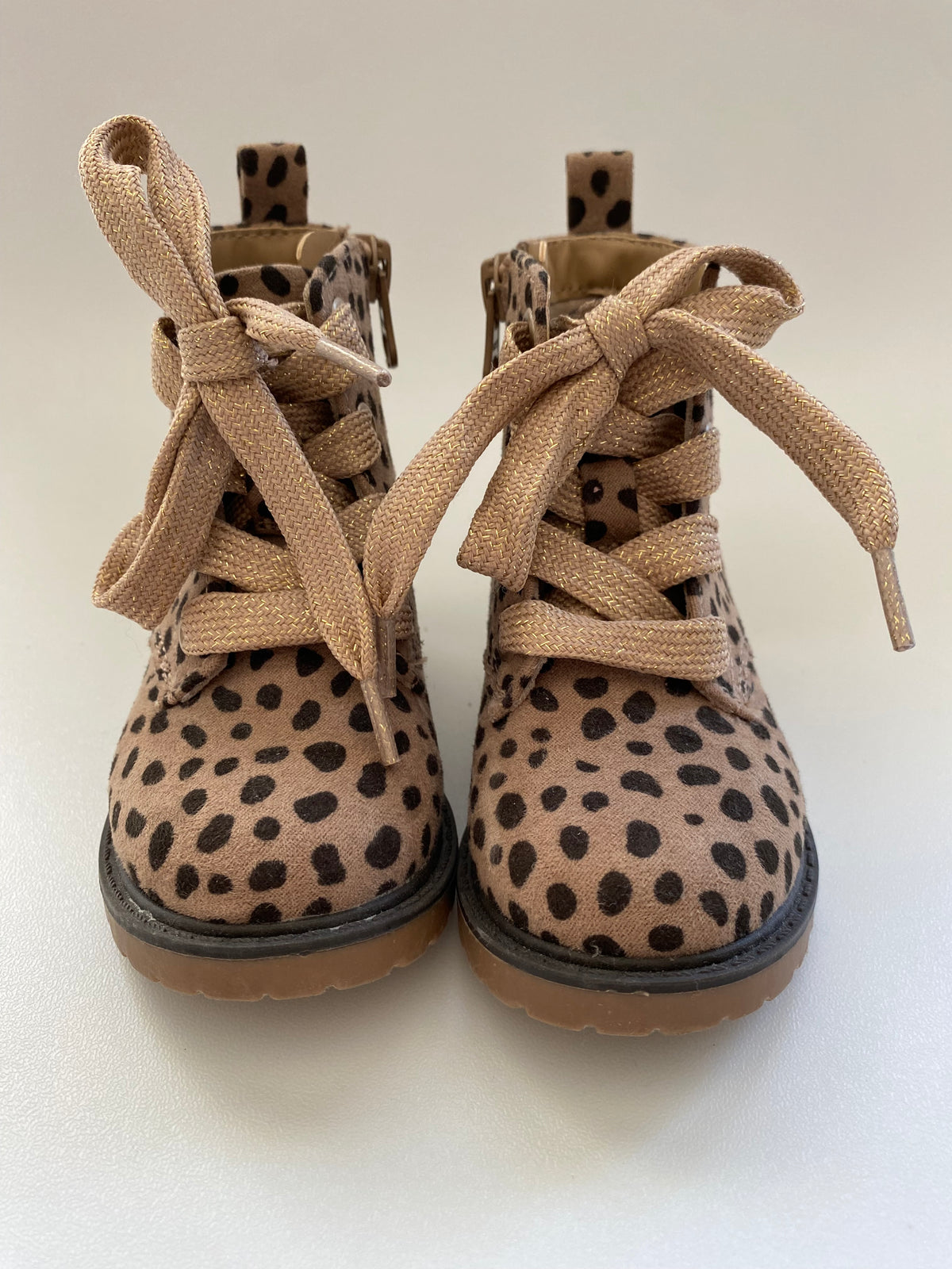 #117, Girls shoes 5c, Cat & Jack brown leopard boots, EUC