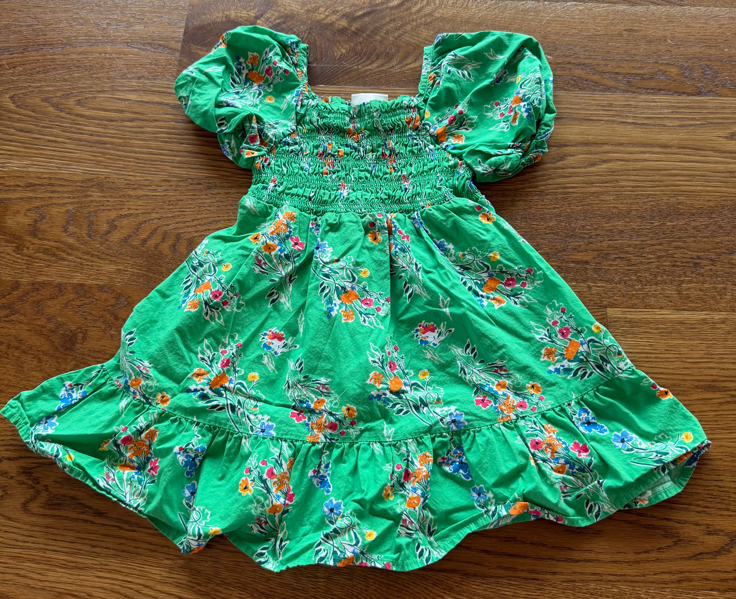 52 - Girls Size 5 Cat & Jack Green Floral Dress