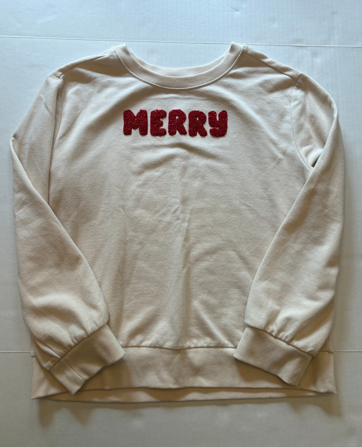 Seller 118 Girls VGUC Cat and Jack “Merry” sweatshirt size XL/14