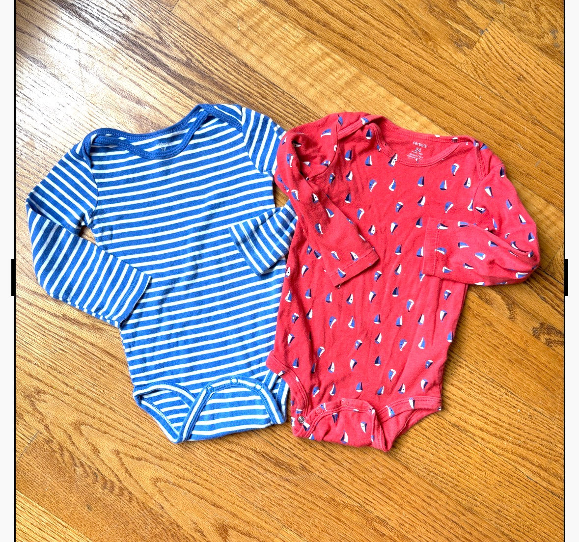 #22 Carter’s 24 months boy striped and sailboat onesies