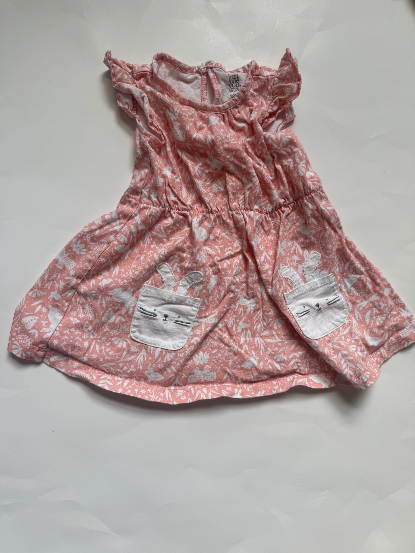 #116 Carters bunny pocket dress girls 12 months