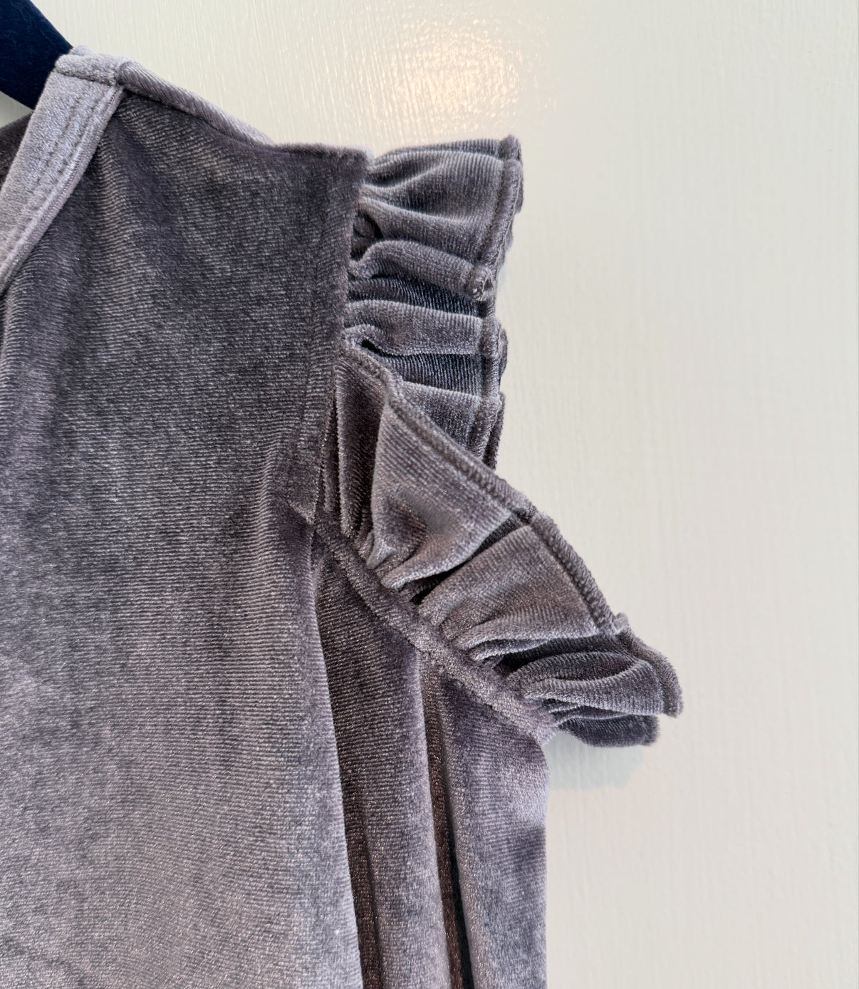 #146 - REDUCED Girls 3T BCBG Velvet Blouse Top with Open Shoulder Detail