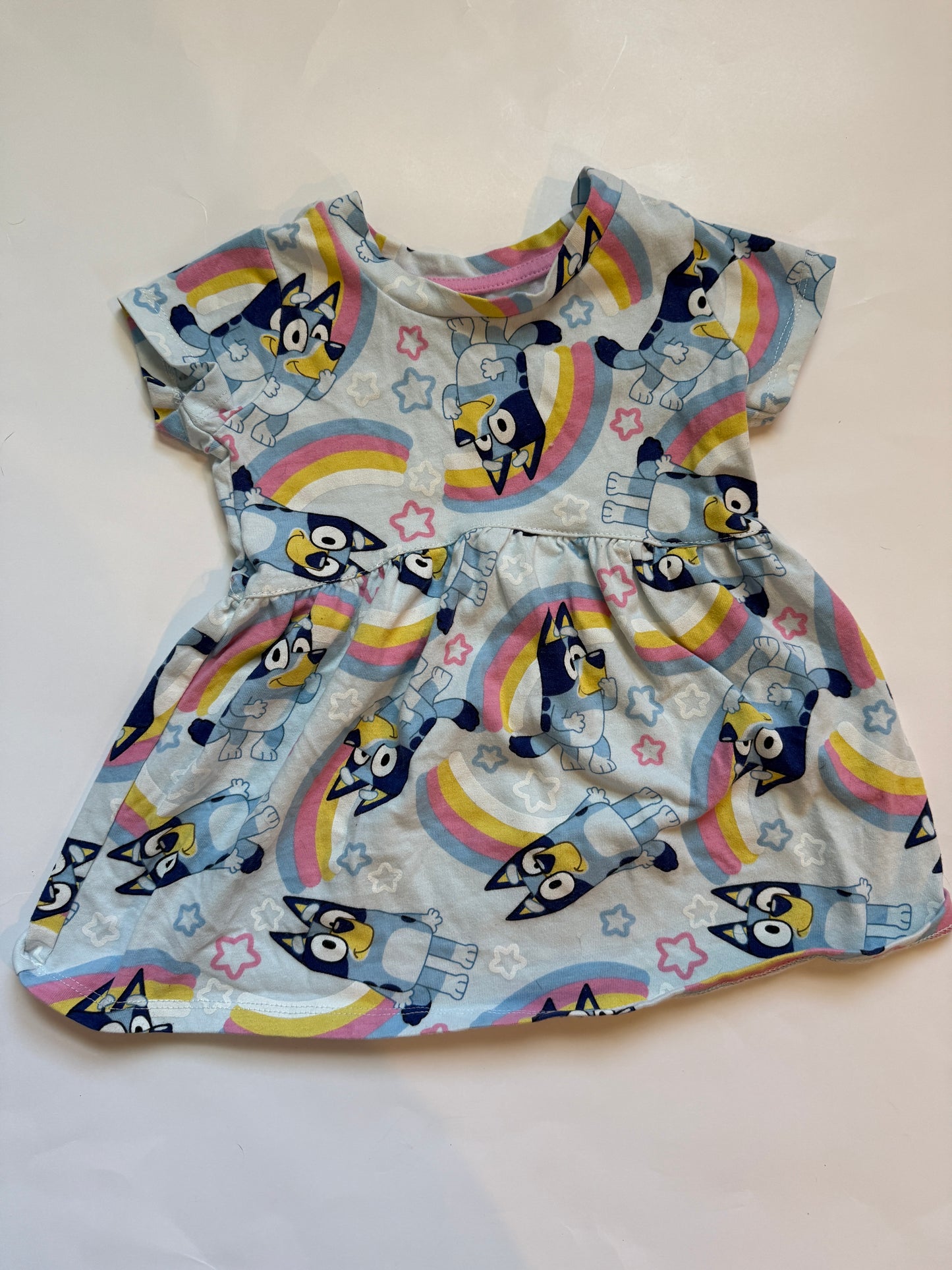 #116 Bluey rainbow and stars dress girls 18 months