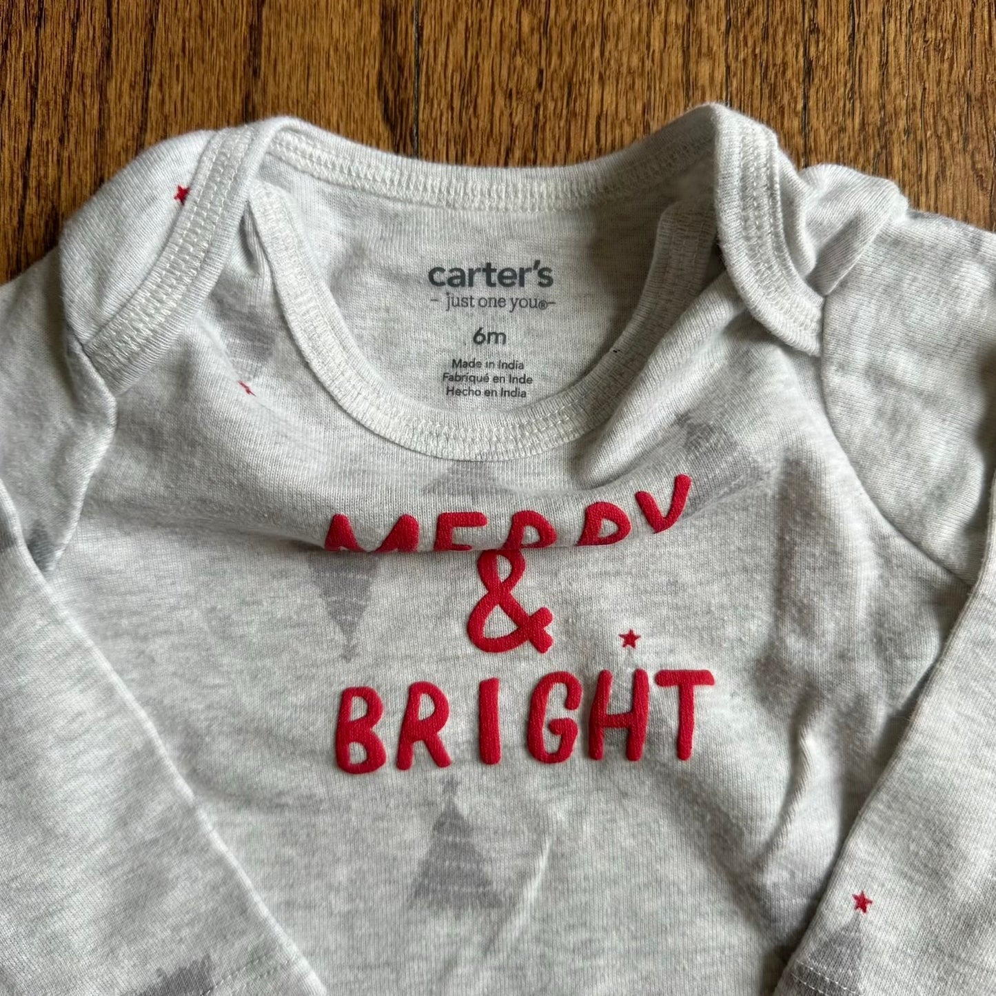 #95 GUC Carters Just One You "Merry & Bright" Christmas Tree Holiday Outfit, size 6 months