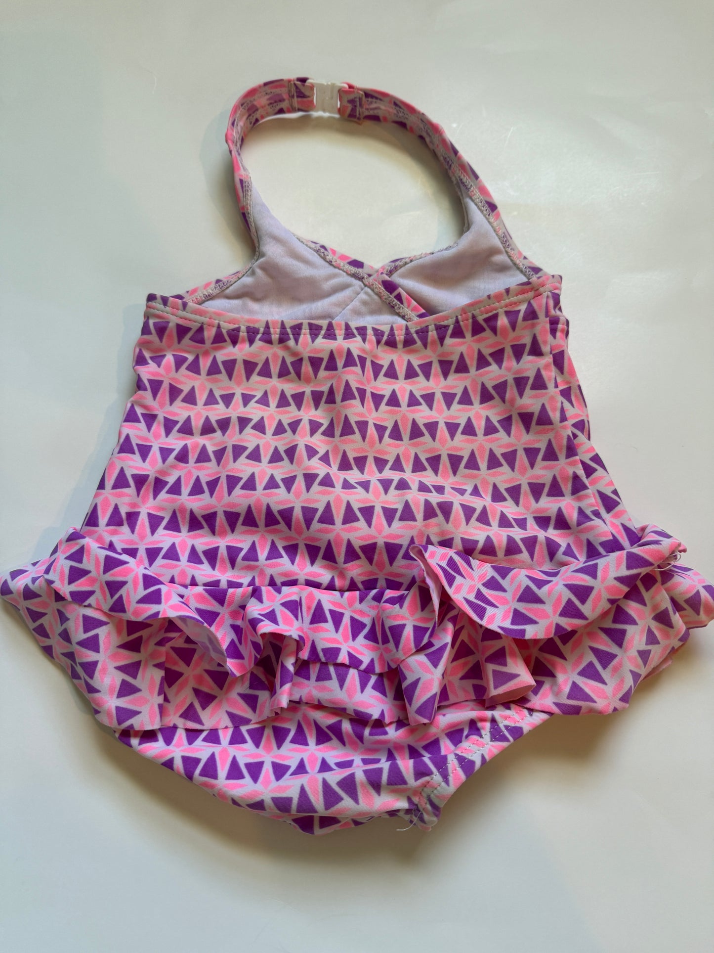 #116 Carters pink and purple swim suit girls size 18 months