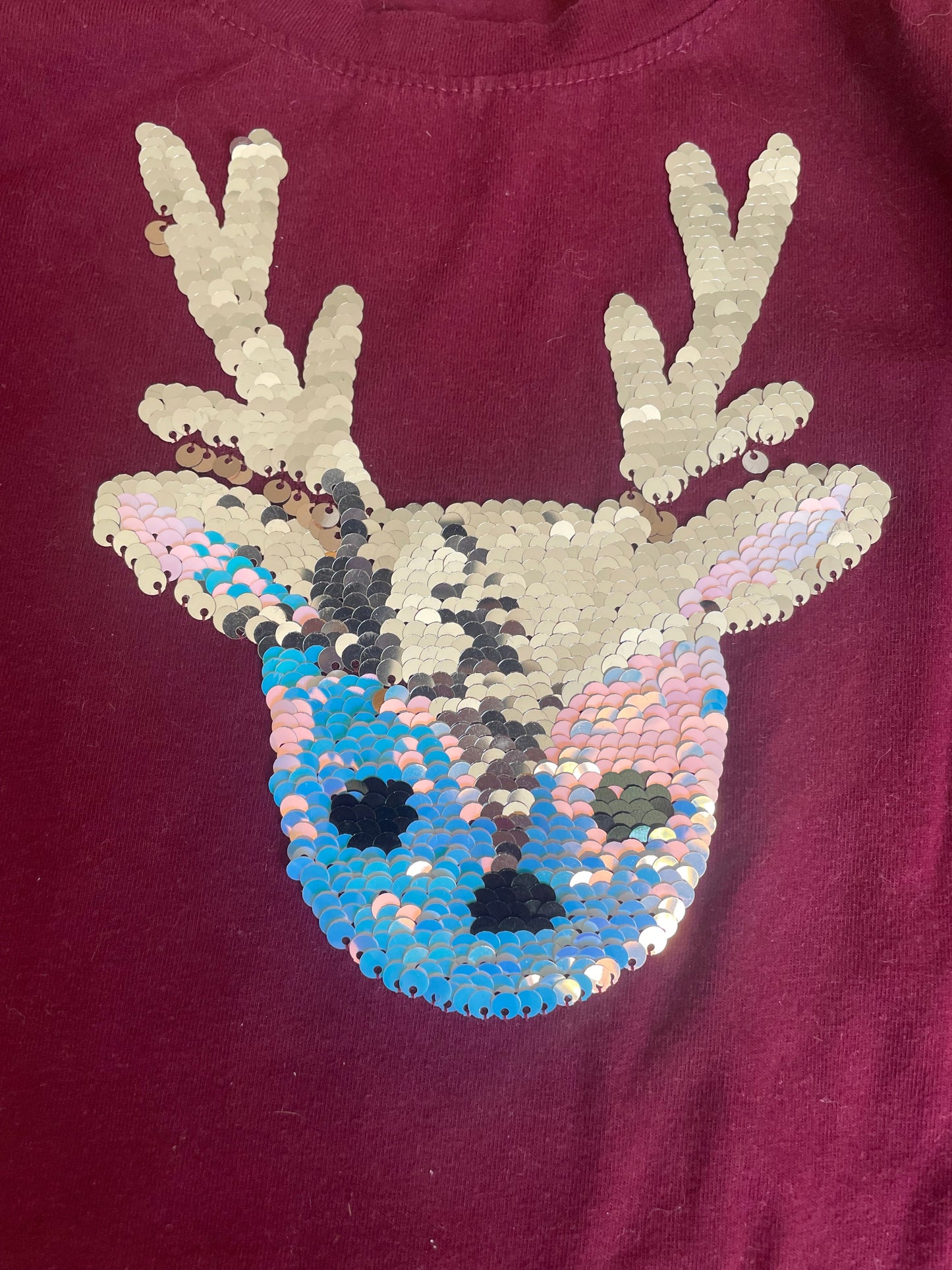 Seller 202 - Cat & Jack - reindeer sequin flip shirt - size 6