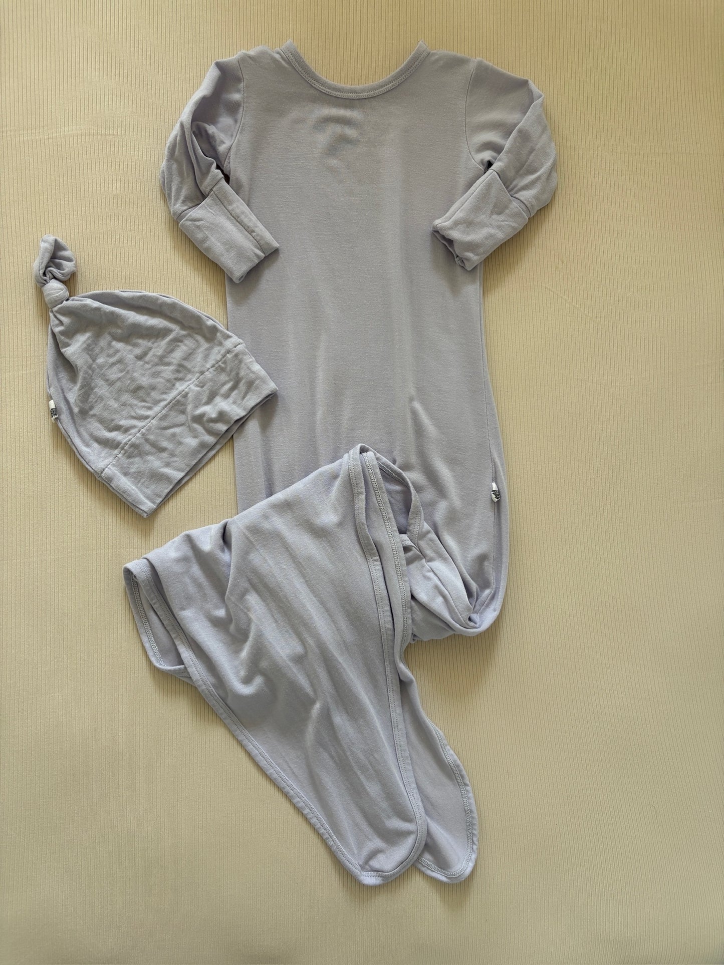 Seller #105 - 0 to 3 Months Girls Purple Free Birdies Gown and Hat VGUC