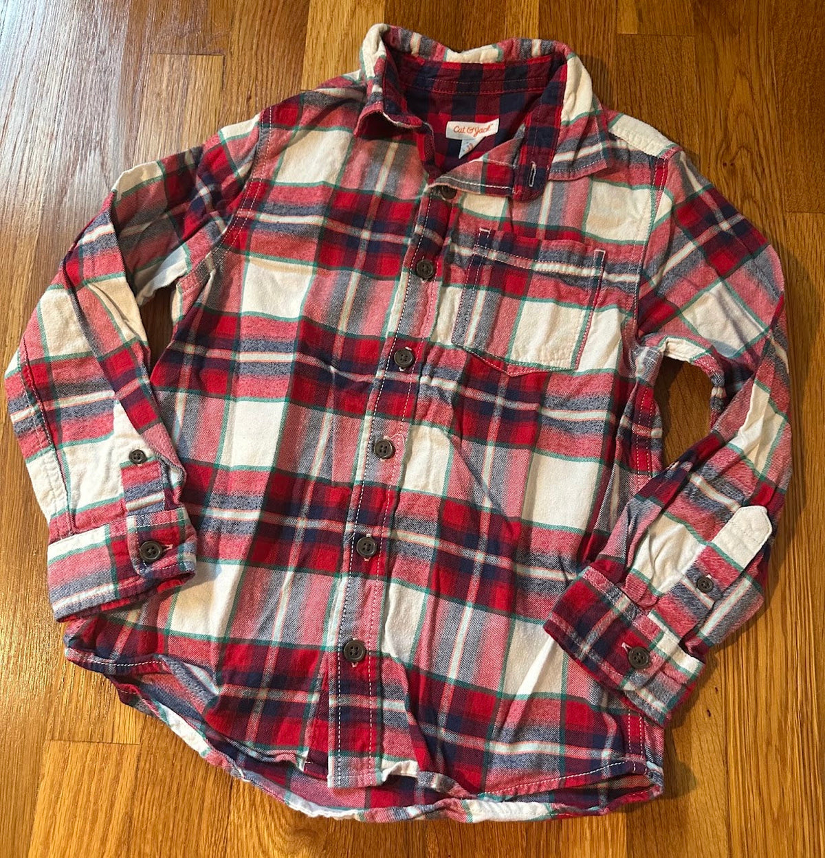 Seller #101 Cat & Jack boys size small 6-7 flannel button down