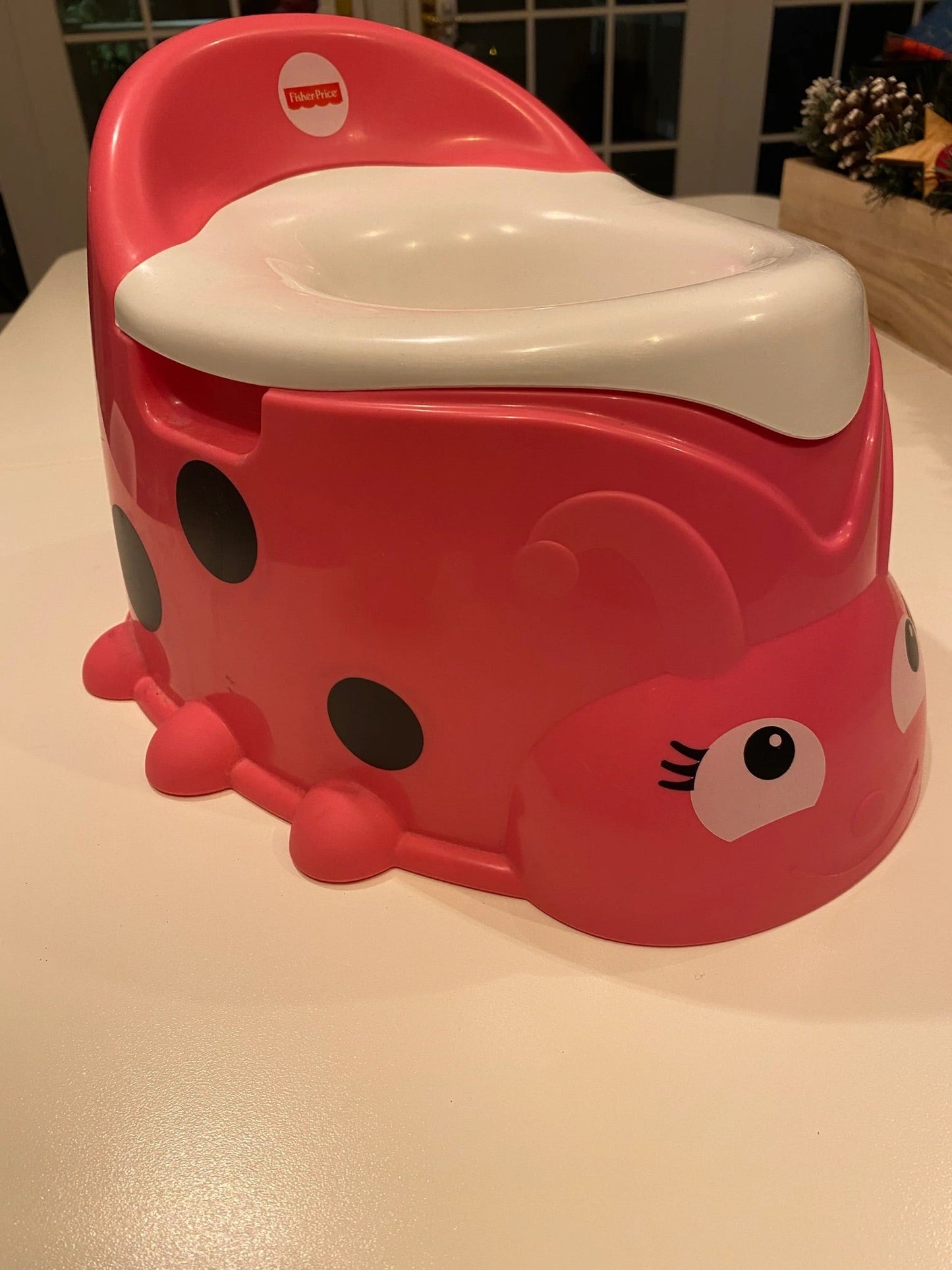 #117, Fisher Price Pink Ladybug Toddler Toilet, VGUC