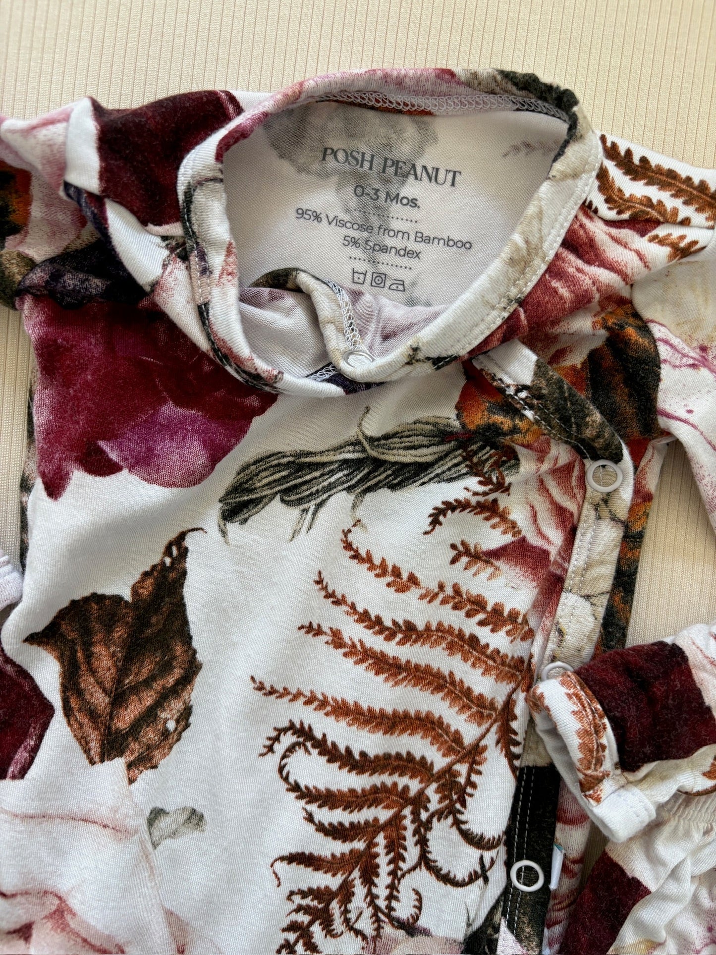 Seller #105 - 0-3 Girls Posh Peanut Floral Crossover Bamboo Set GUC