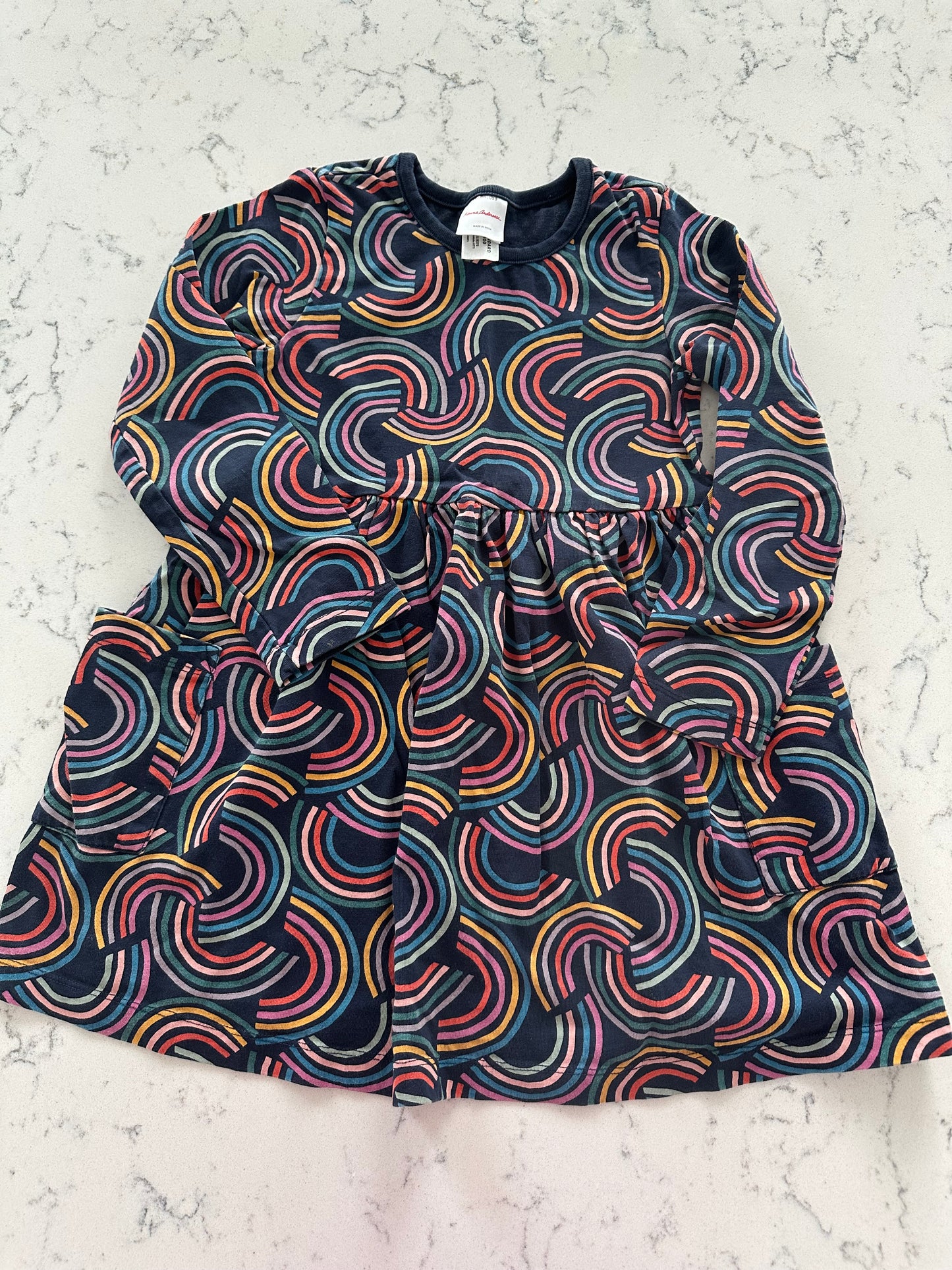 Seller 42, Hannah Andersson Long Sleeve Playground Dress, Rainbows, EUC, Girls Size 5