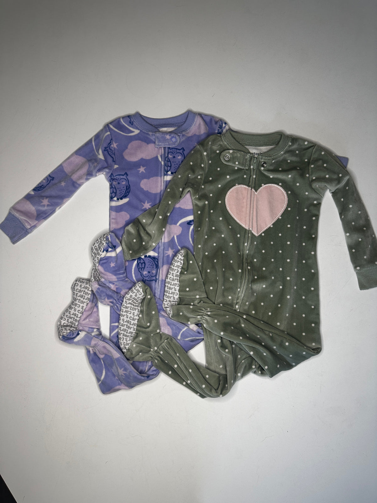 Seller #40 Carter's baby girl fleece footie pajamas size 12 month NWOT
