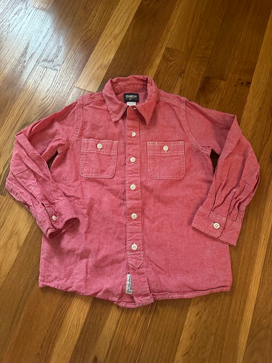Seller #101 OshKosh boys size 6 light red button down