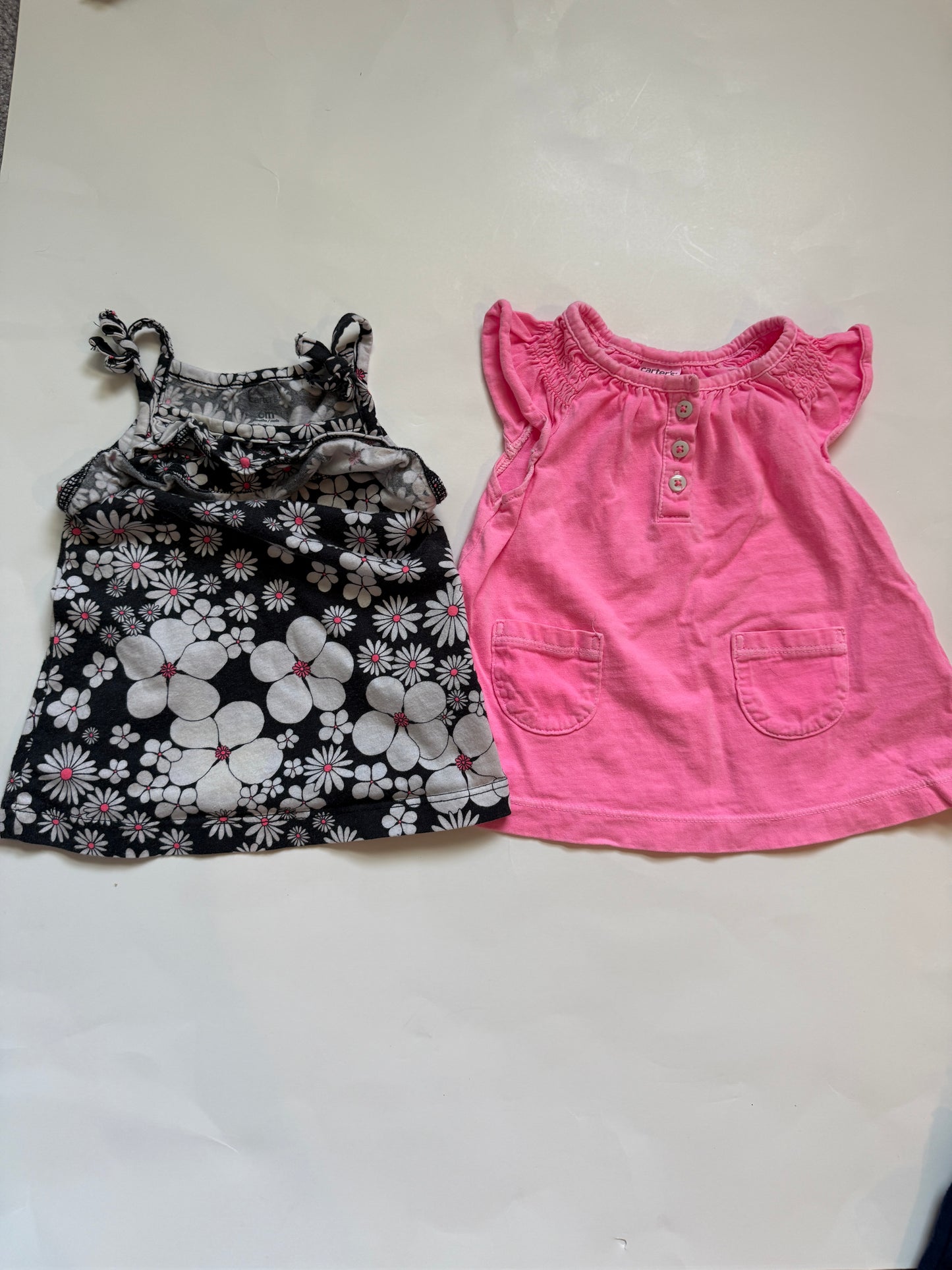#116 Carters hot pink shirt bundle girls 6 months