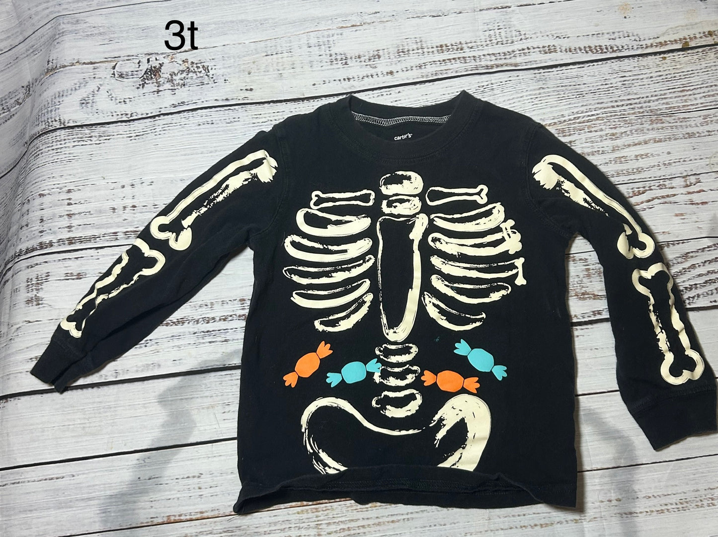 seller #62 3T Skeleton shirt