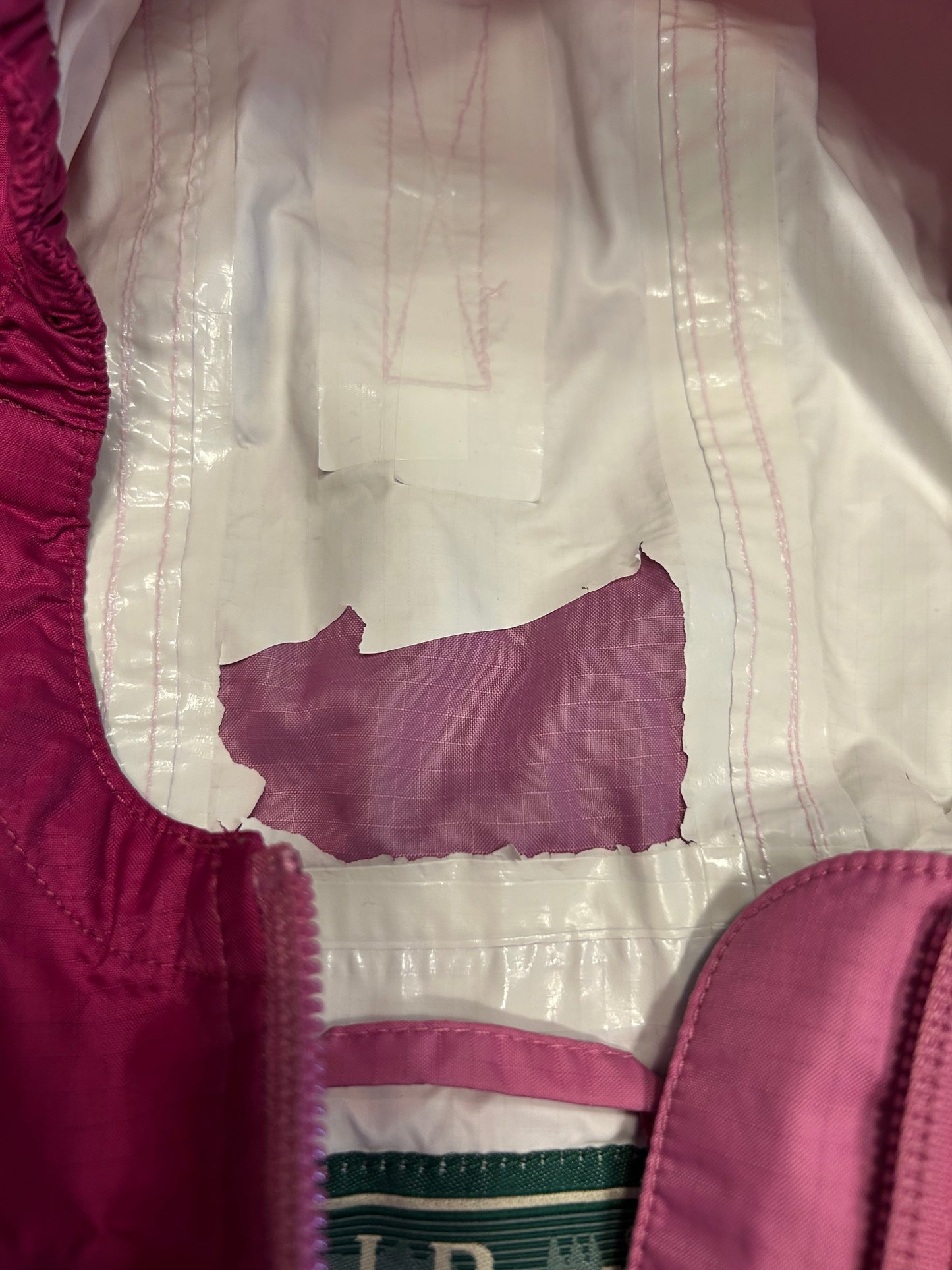 Reduced! Seller #18 LL Bean pink rain jacket girls size 6x/7