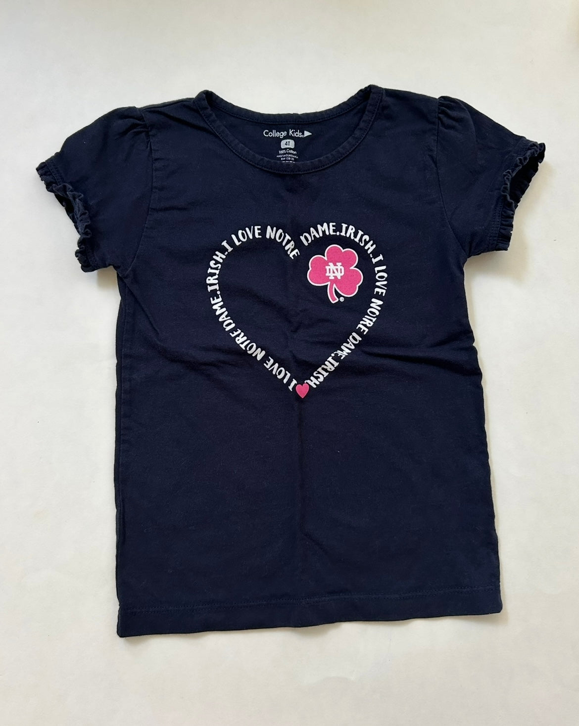 #200 girls 4T Notre Dame navy Tshirt