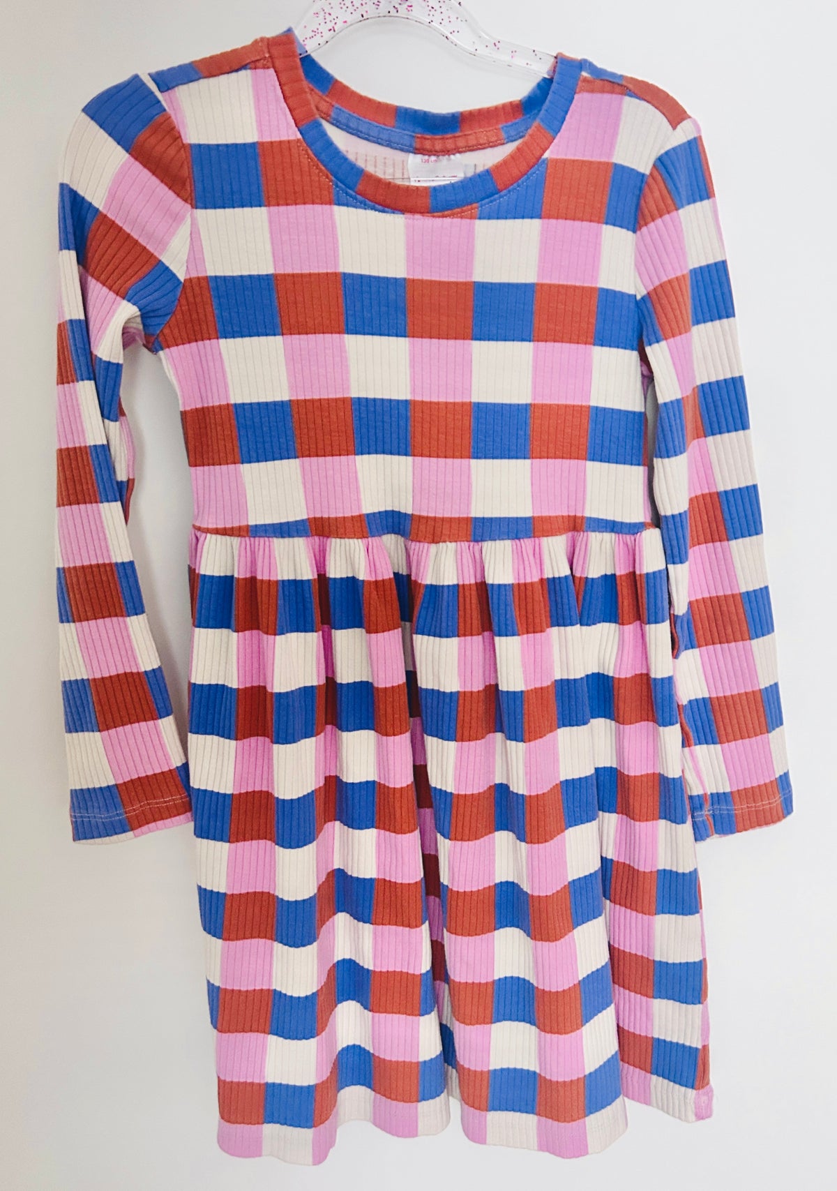 #15 Hanna Andersson 8Y Plaid, Ribbed LS Dress