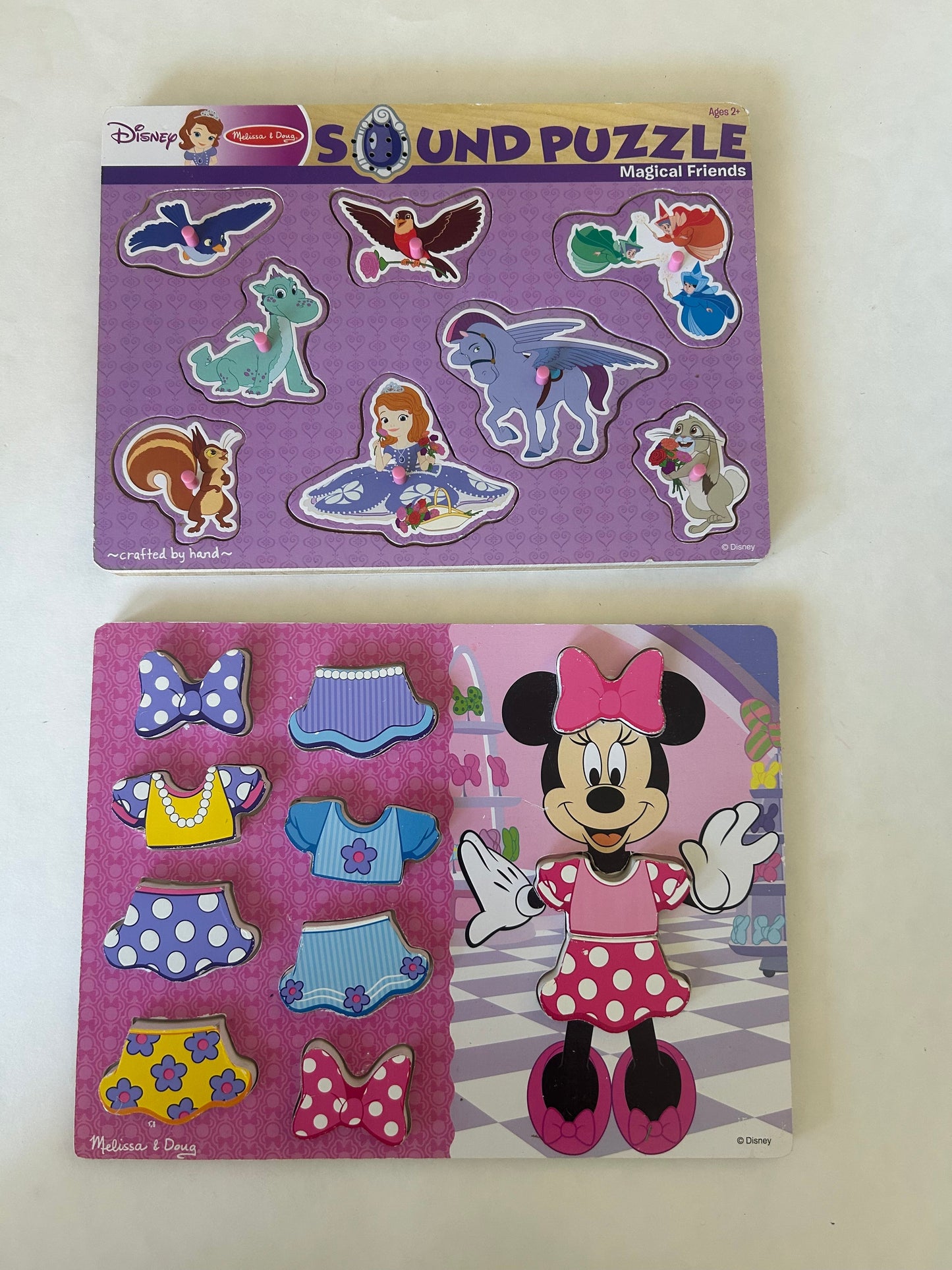 #200 Wood Girls puzzles (Sophia the First and Minnie) (Ages 3+)