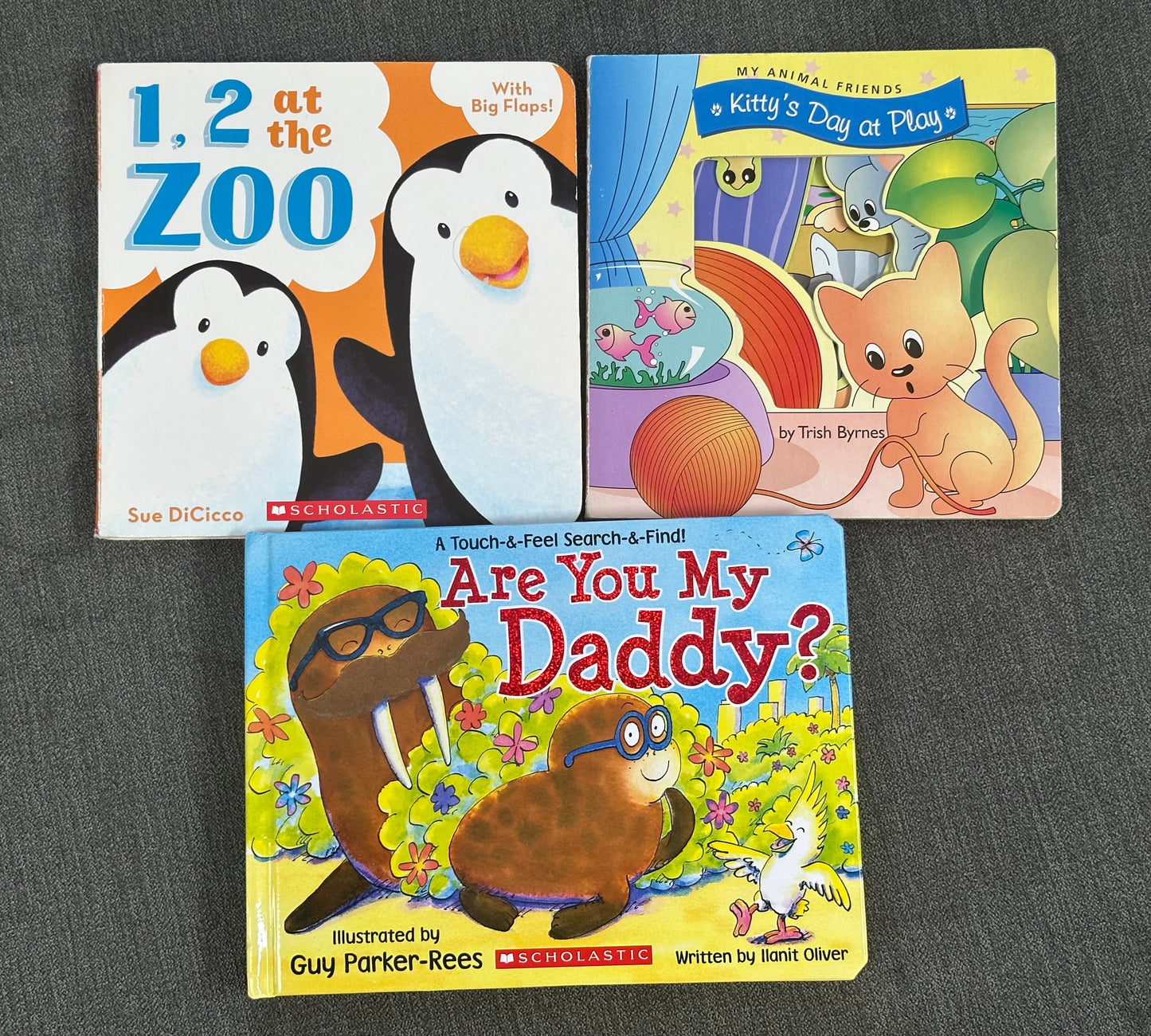 #186 Set of 3 Interactive Board Books - VGUC