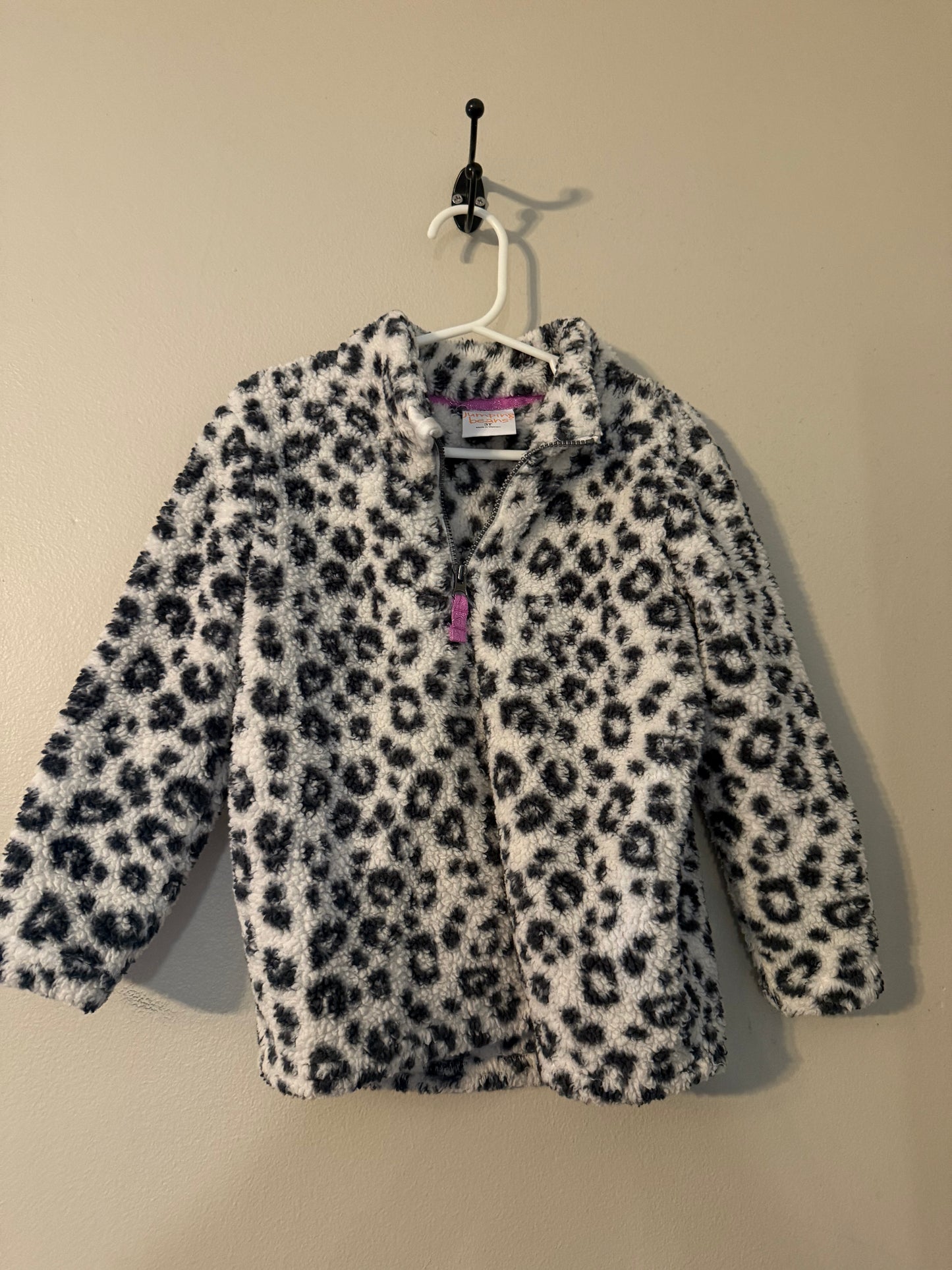 Seller #66 Girls 3T Jumping Beans Leopard Sherpa 1/4 Zip