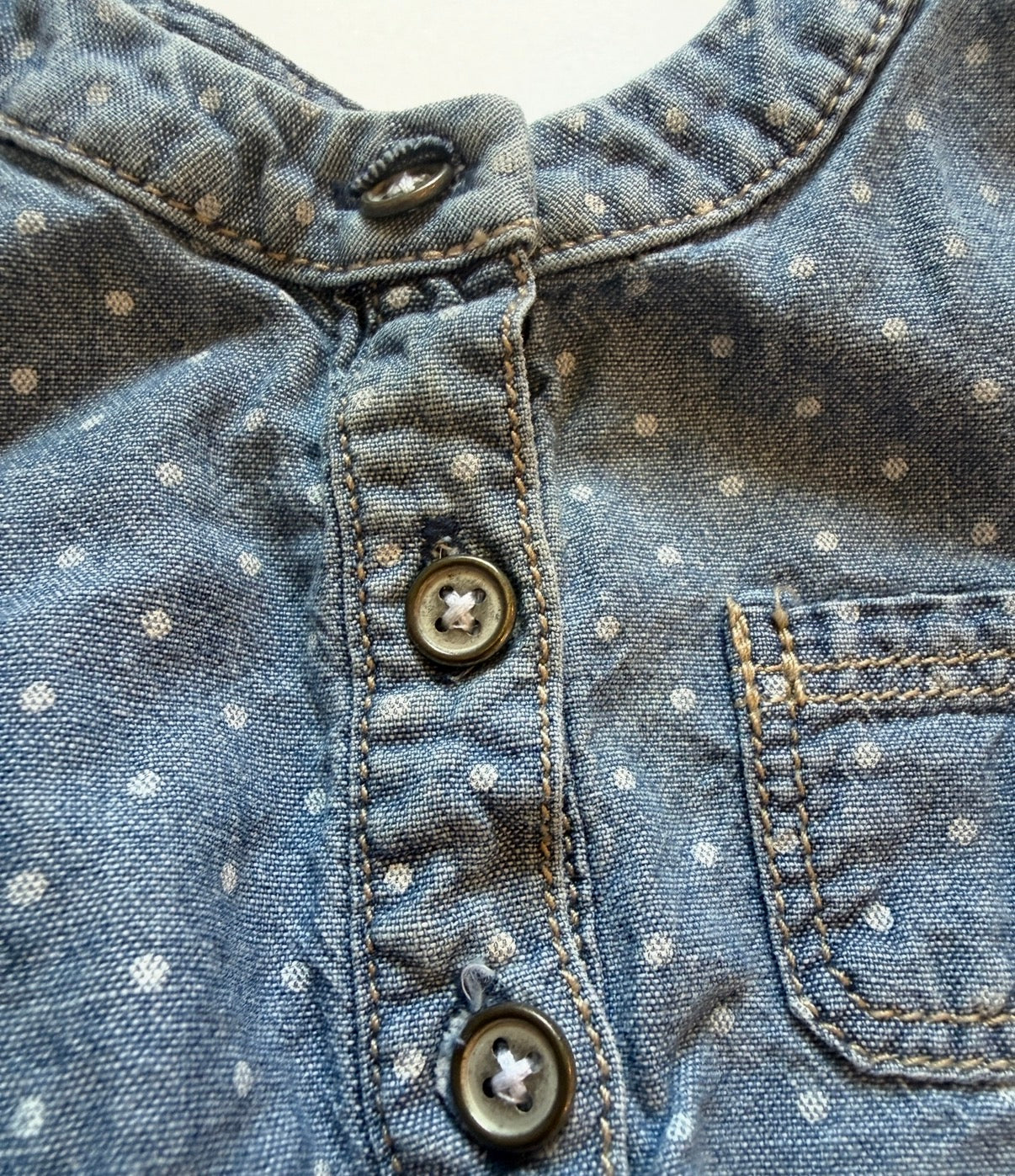 REDUCED #116 Carters denim polka dot romper girls 6 months