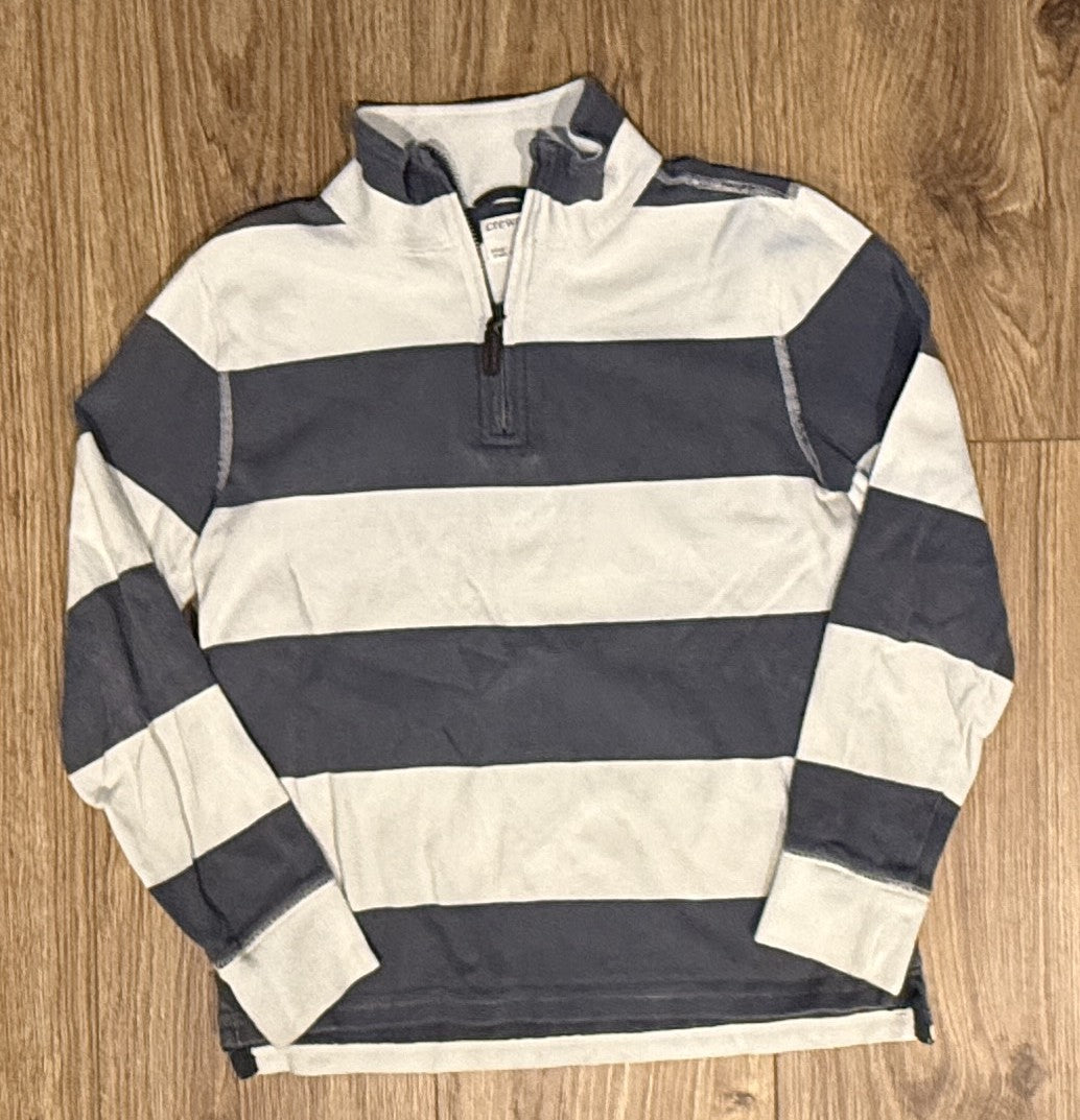 Seller #100 Boys Crewcuts by JCrew Blue and White Striped 1/4 Zip Pullover