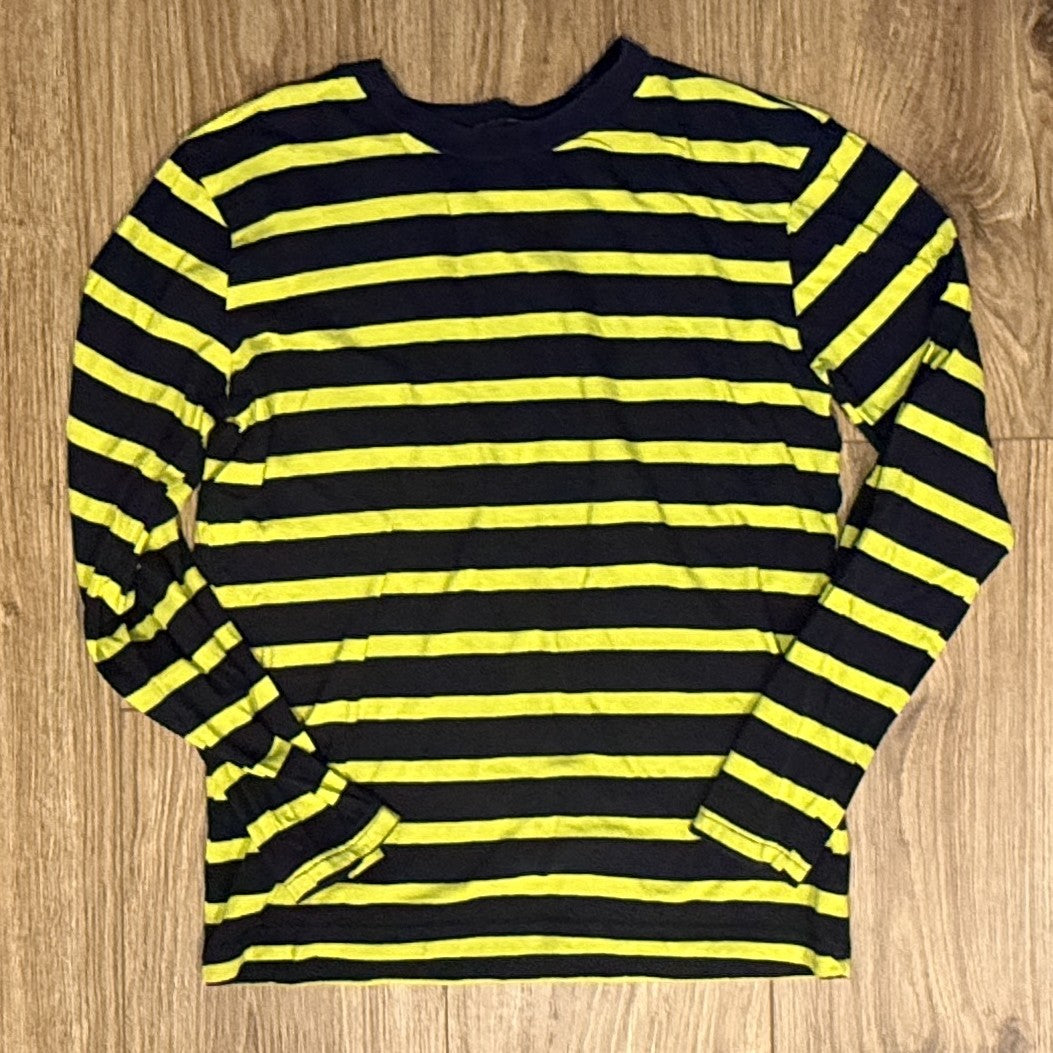 Seller #100 Boys L 10/12 Children's Place Long Sleeve Neon Yellow/Navy Blue Striped Long Sleeve Shirt