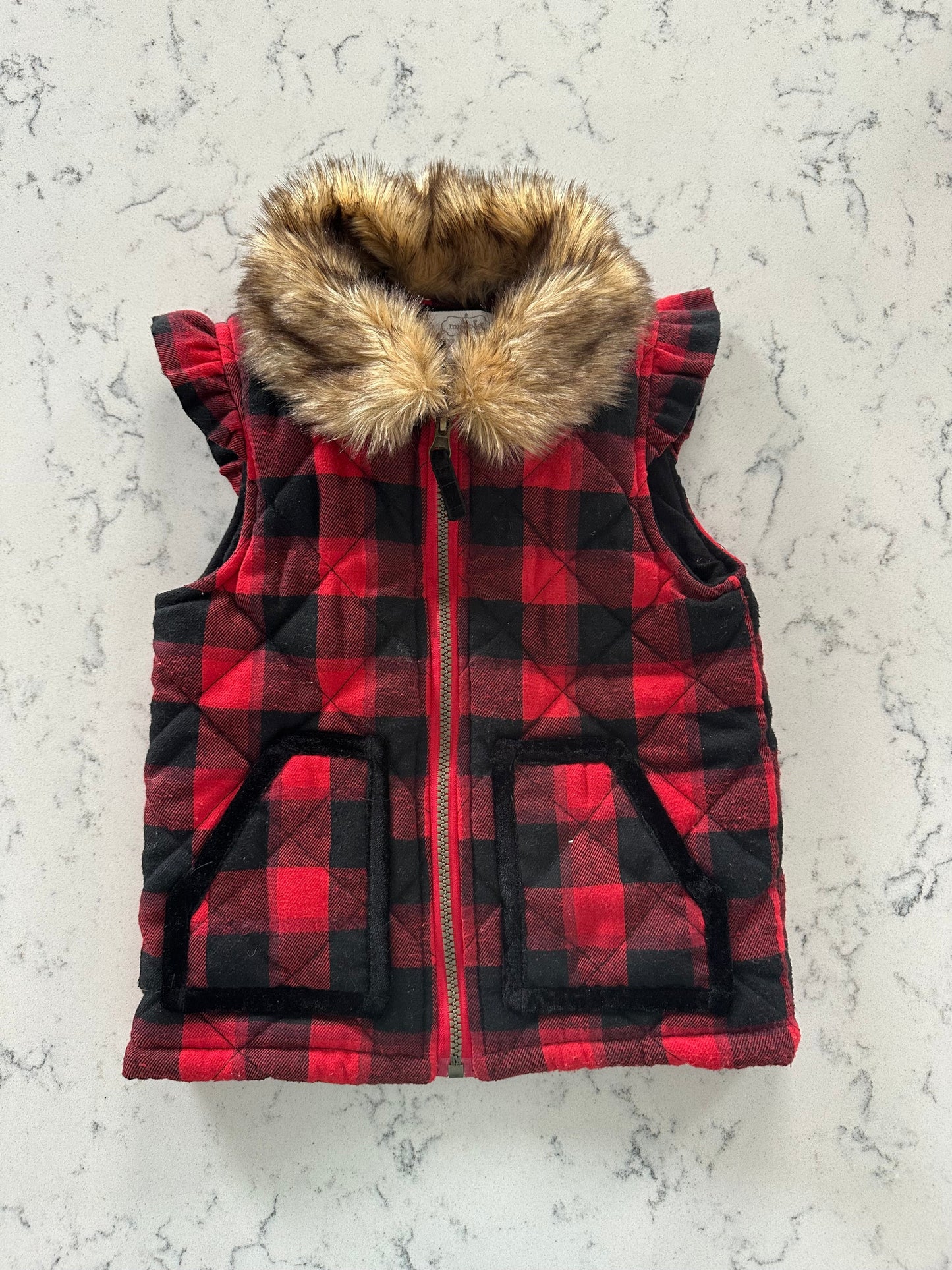 Mudpie Red Plaid Vest, EUC, Girls 4t-5t