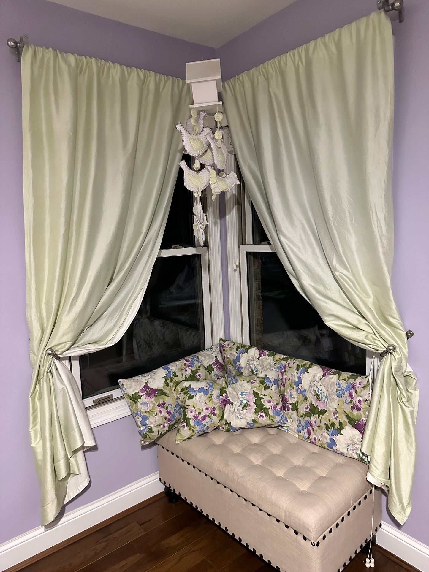 208 pottery barn kids pale green curtains