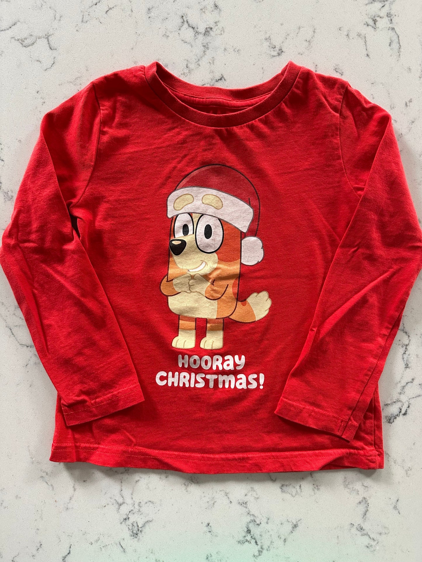 Bluey Bingo Christmas Ling Sleeve, EUC, Boys / Girls Size 5t