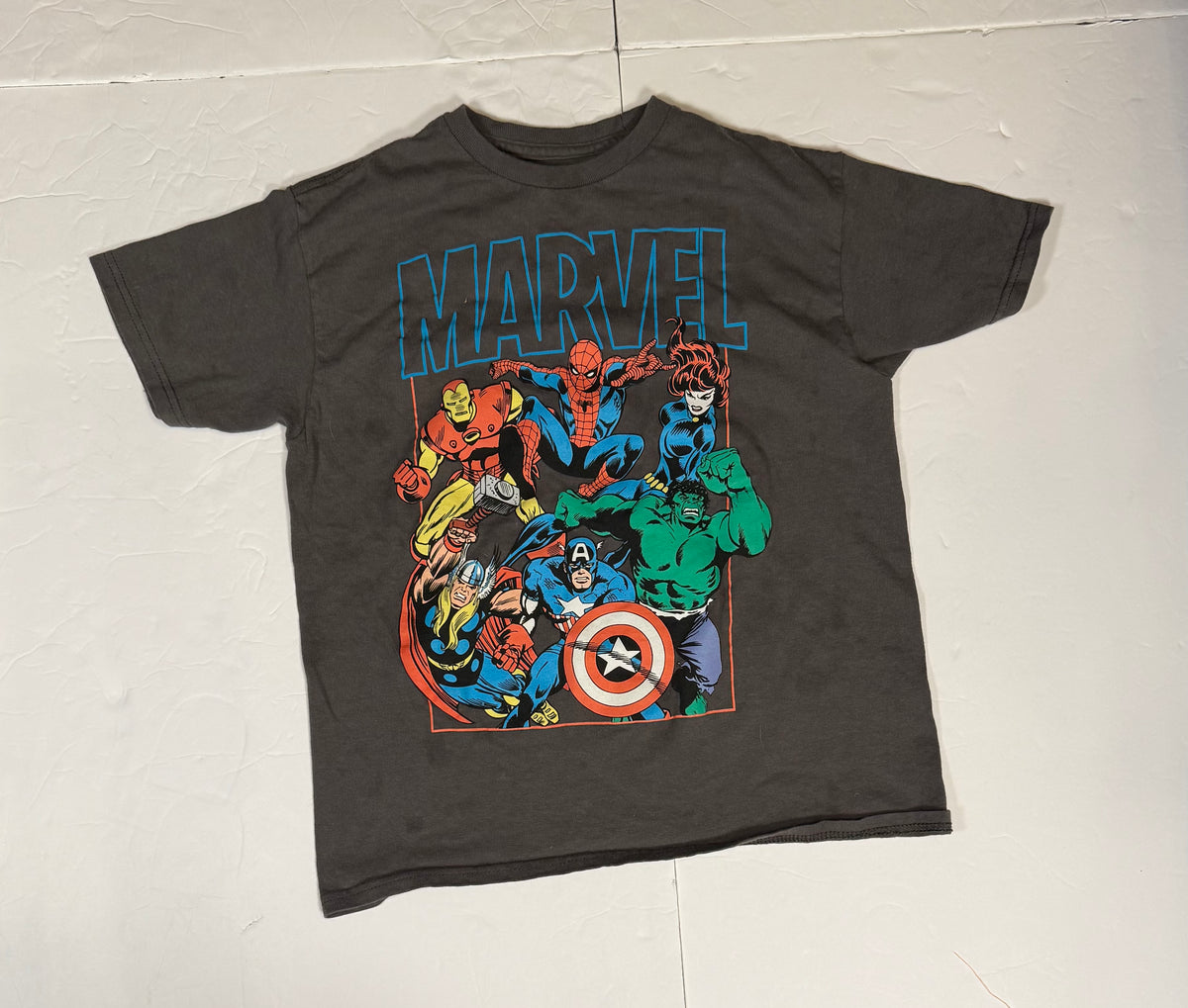 #141 Boys Large Marvel T-shirt Bundle - Gray and red Spiderman and Marvel