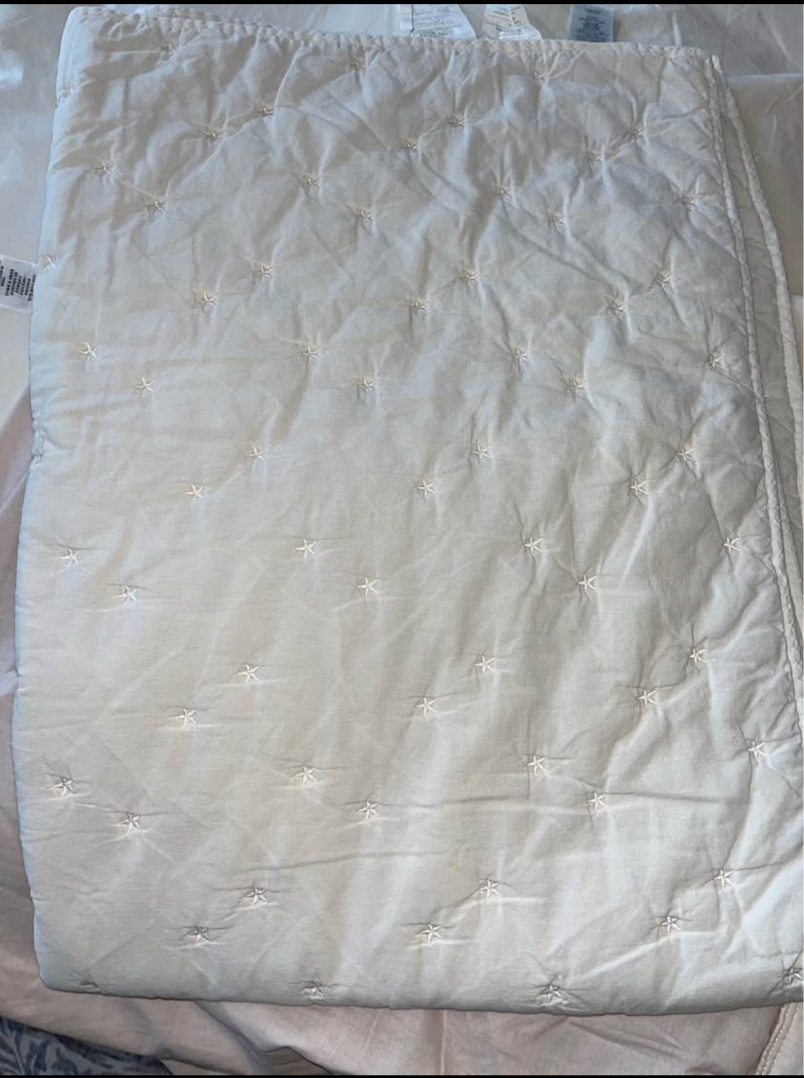 #110 Pottery Barn Kids Light Pink Crib Skirt and Quilt Set