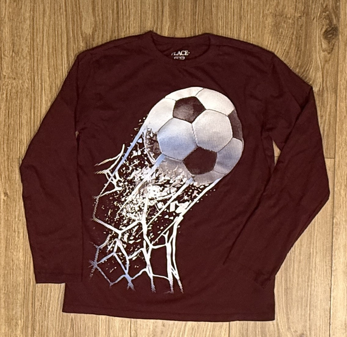 Seller #100 Boys Size L 10/12 Children's Place Soccer Net Shirt Maroon
