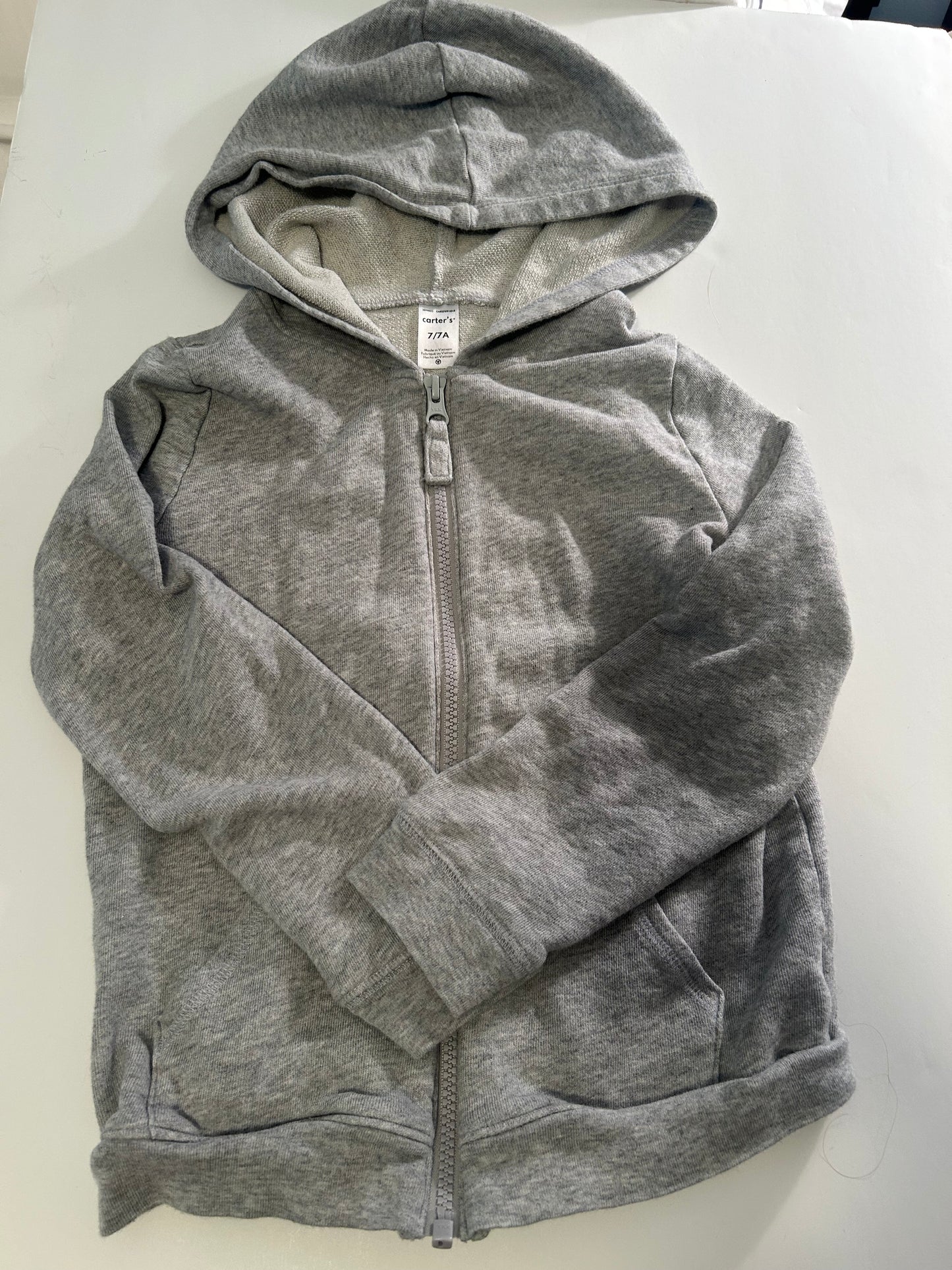Seller #145 Carters size 7 gray zip up hoodie