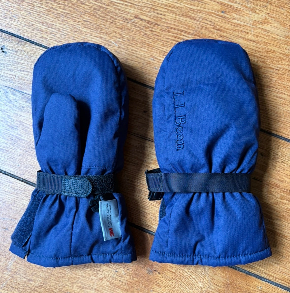 #22 LL Bean navy mittens waterproof toddlers 2t-4t size