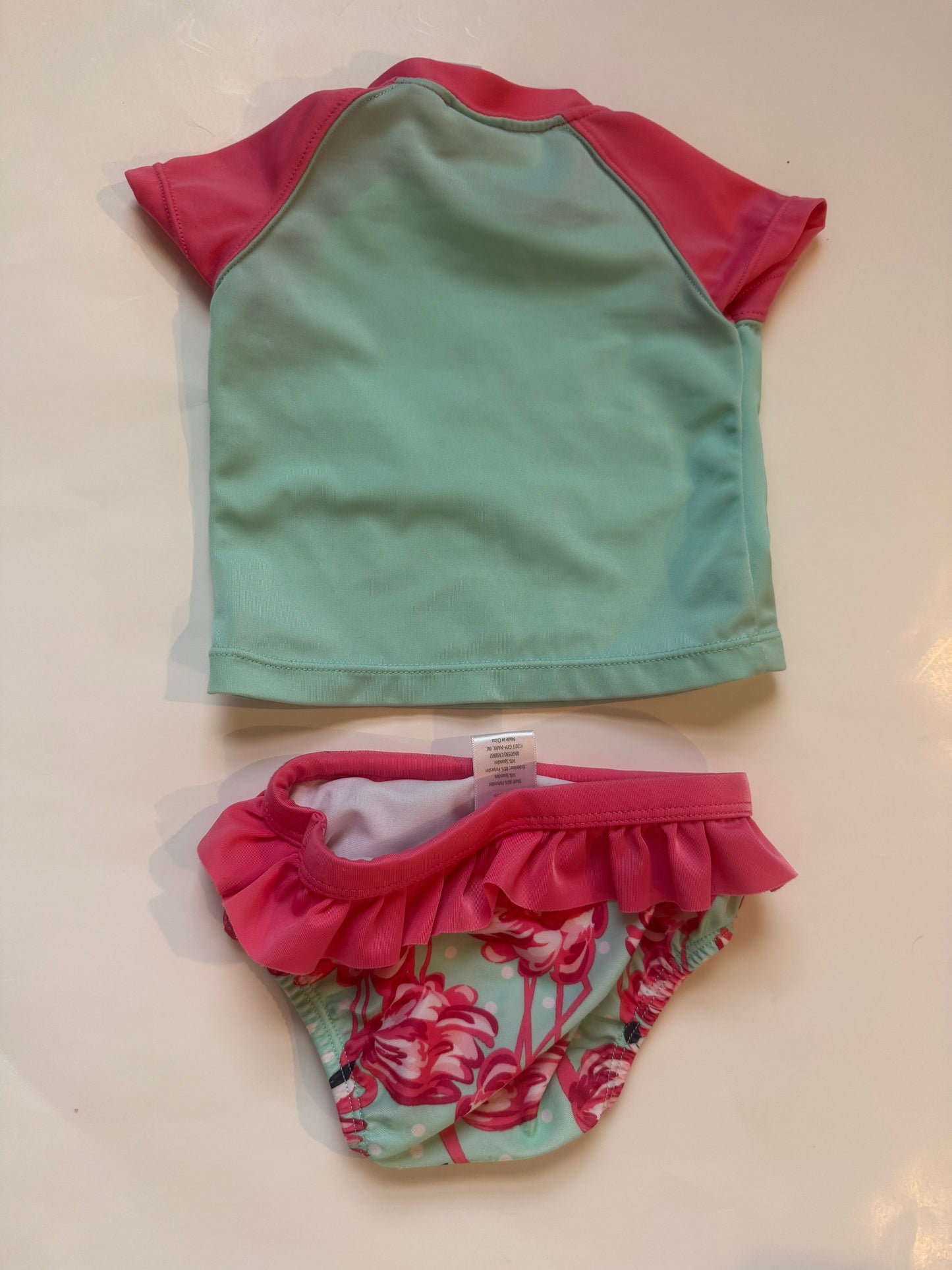 Gymboree flamingo two piece swimsuit girls 6-12 months