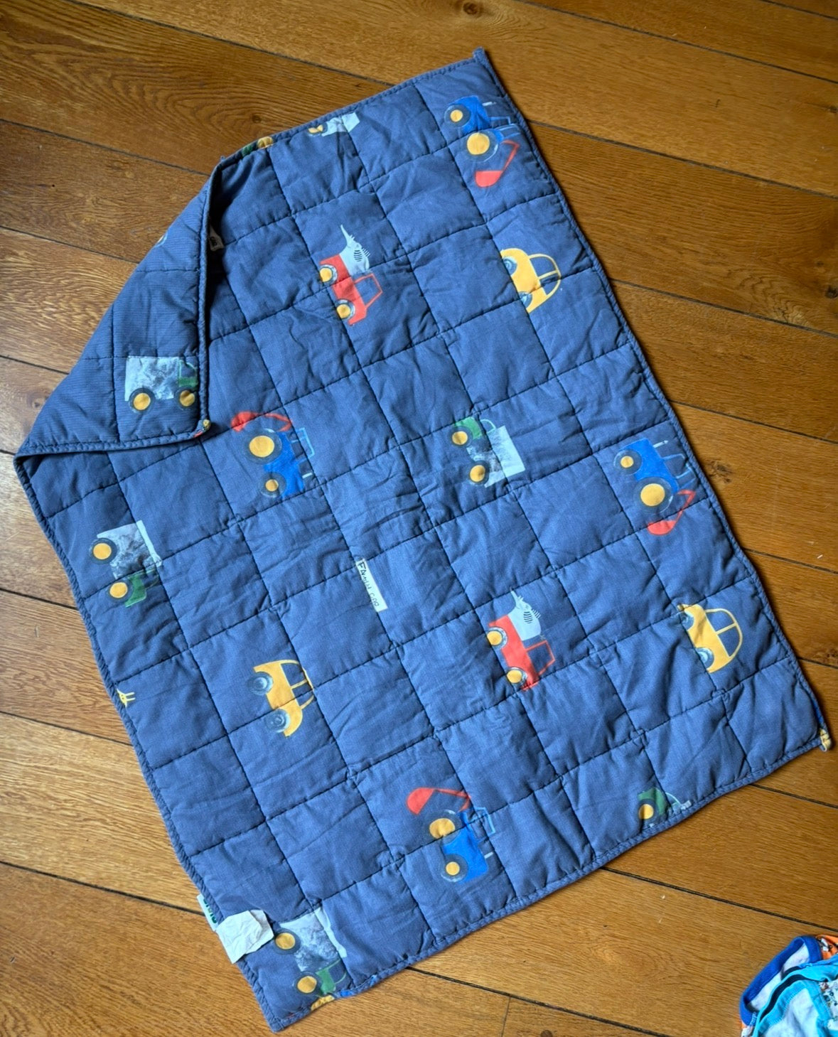 #22 Weighted toddler kid blanket construction vehicles