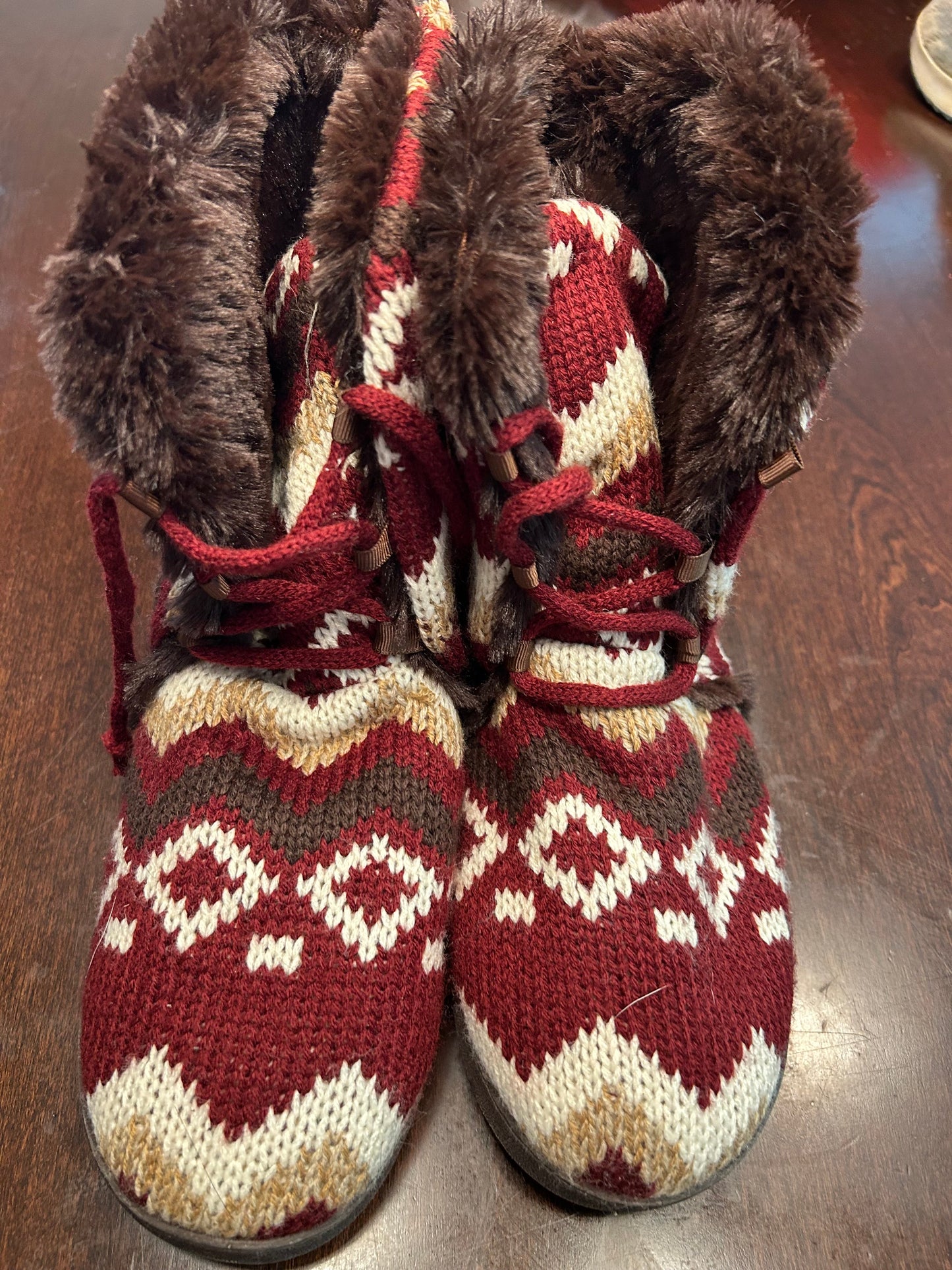 Reduced! Seller #18 furry Mukluks womens size 9-10