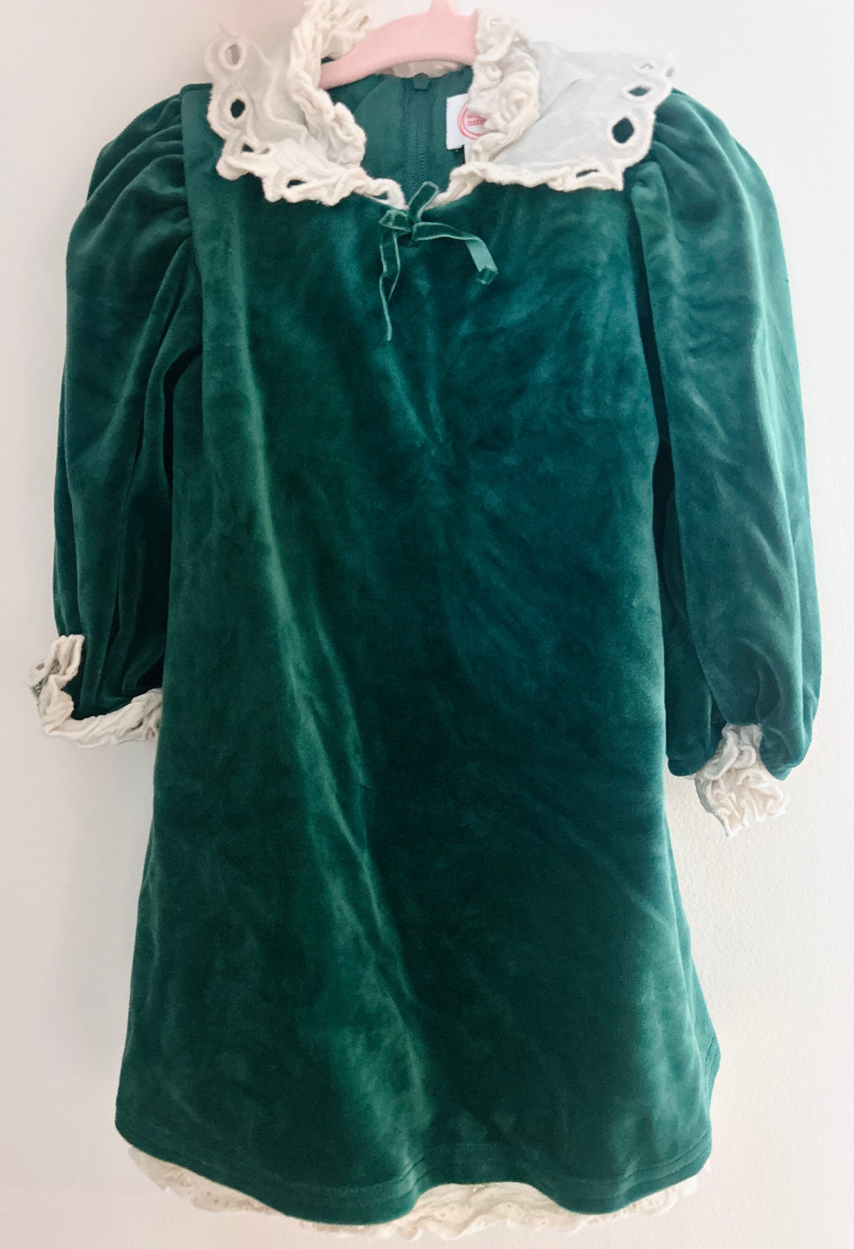 #15 2t THE Wonder Nation Green Velour Holiday Dress