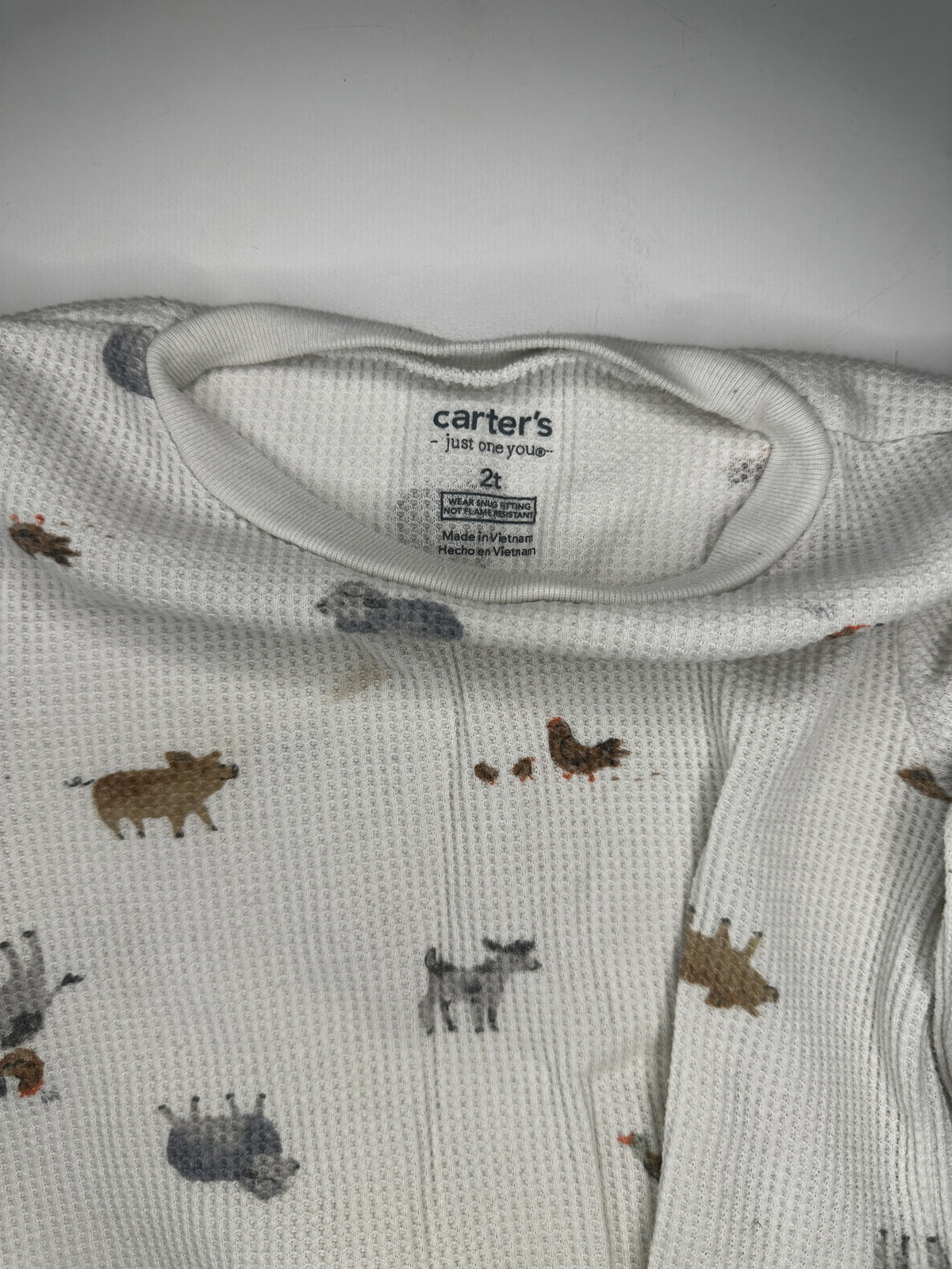 Seller #40 Carter's farm animal waffle pajamas (1 of 2)