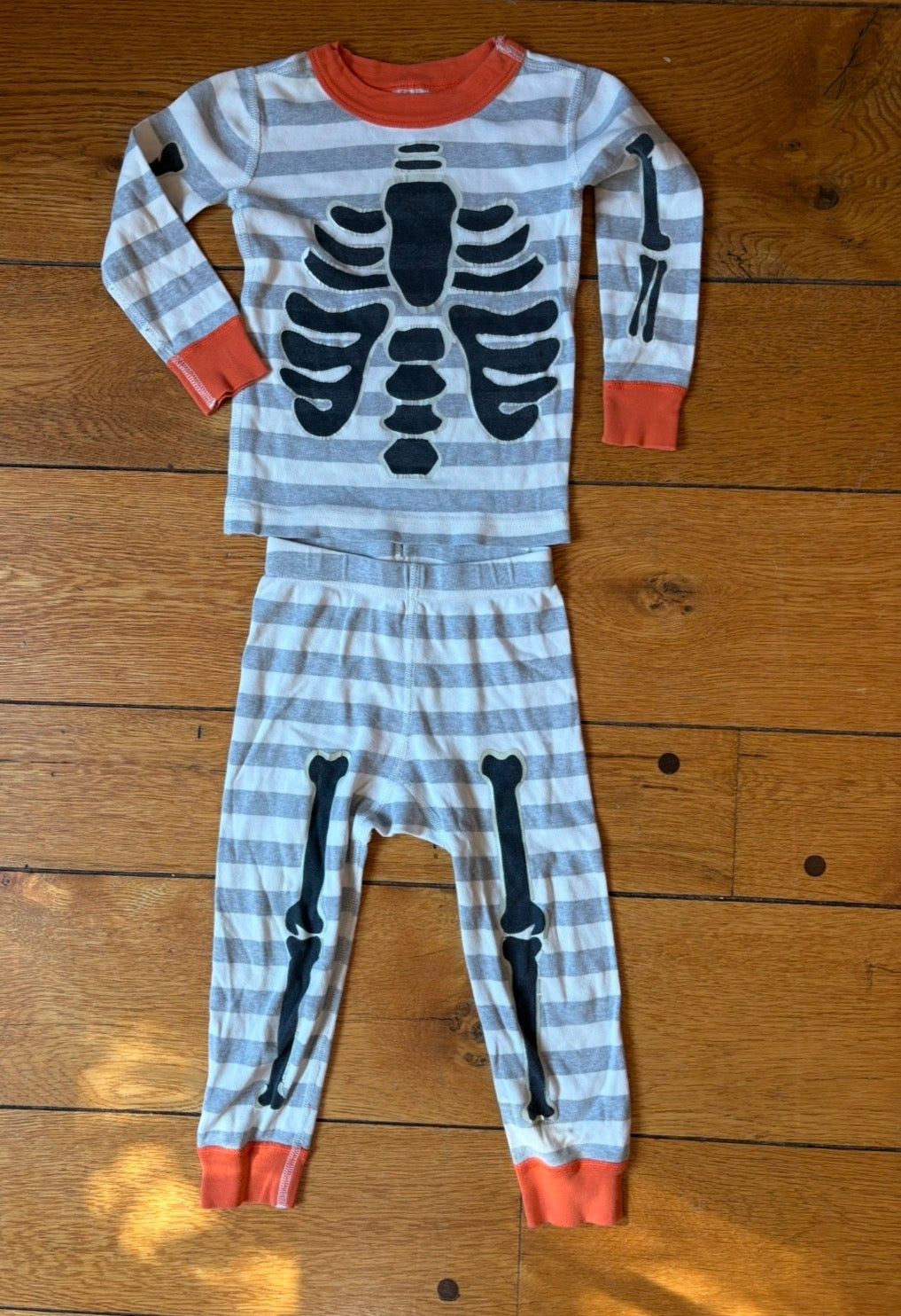 #22 Hanna Andersson skeleton Halloween pajamas 3T