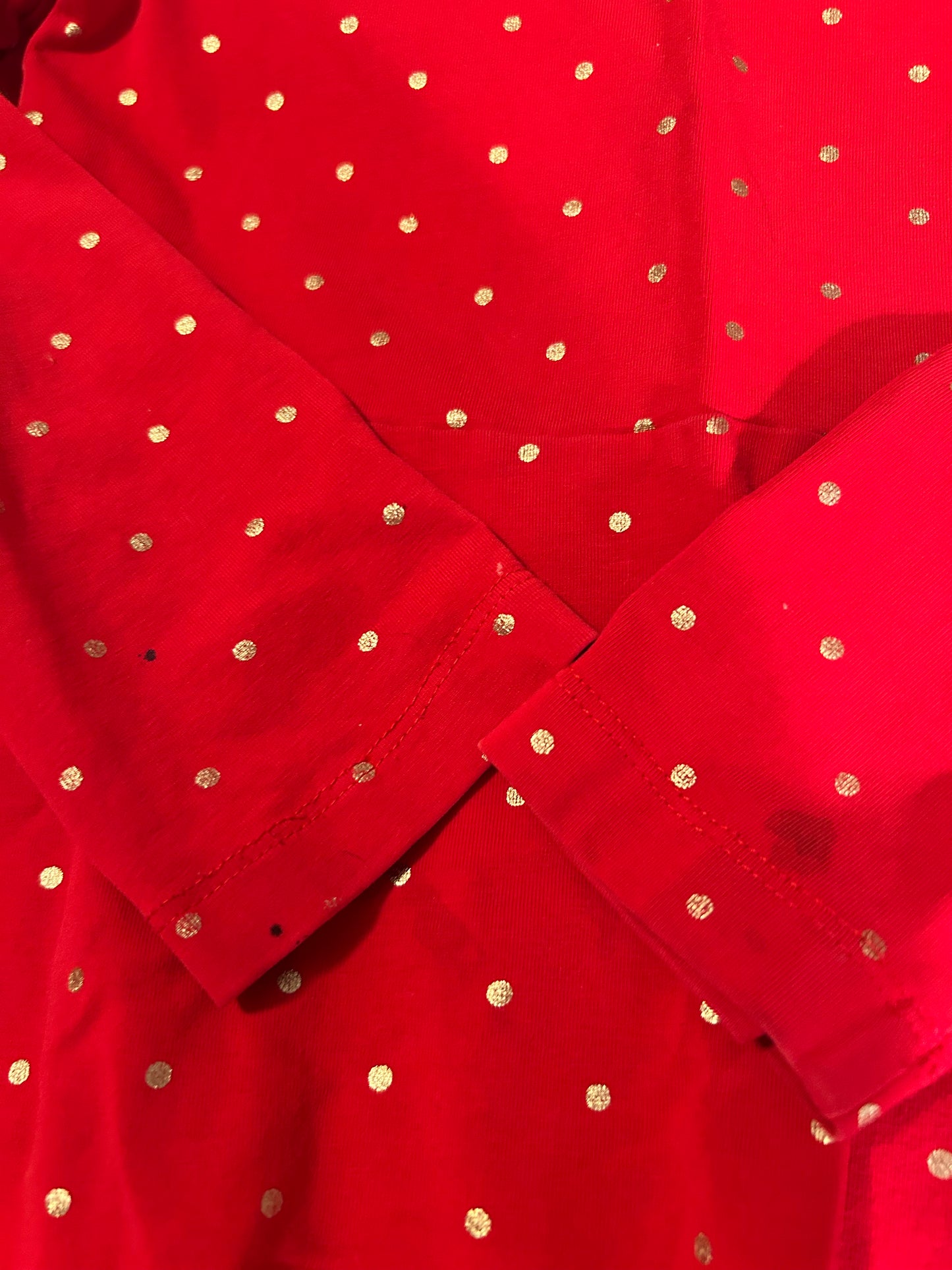 Seller #145 Hanna Andersson size 6-7 red dress with gold polka dots