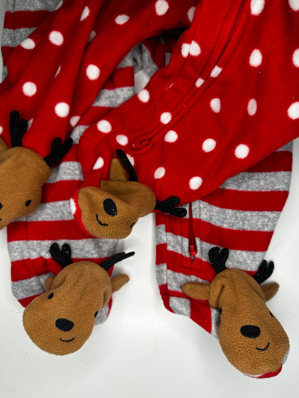 Seller #40 Carter's baby fleece footie pajamas reindeer/christmas themed size 12 month